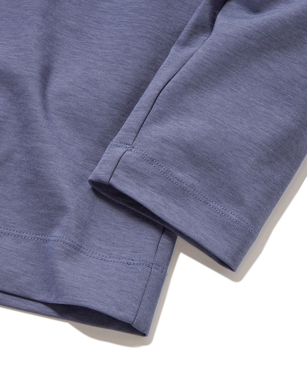 MEN'S BIGI 【ACTIVE TAILOR】シルケットスムースVネックロングTシャツ ブルー系その他