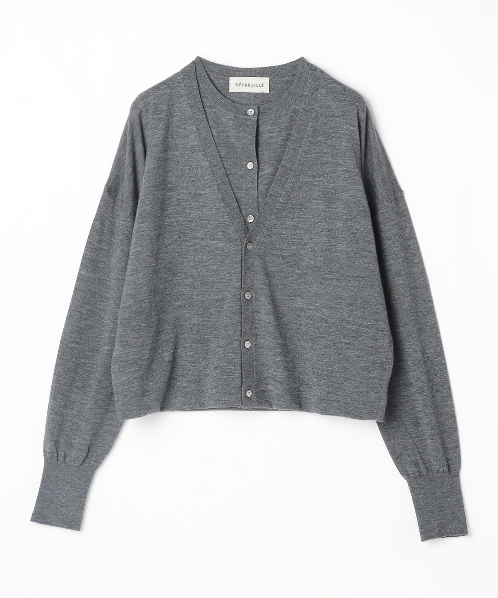 DÉPAREILLÉ HIGH GAUGE LAYERED KNIT / ハイゲージレイヤードニット グレー