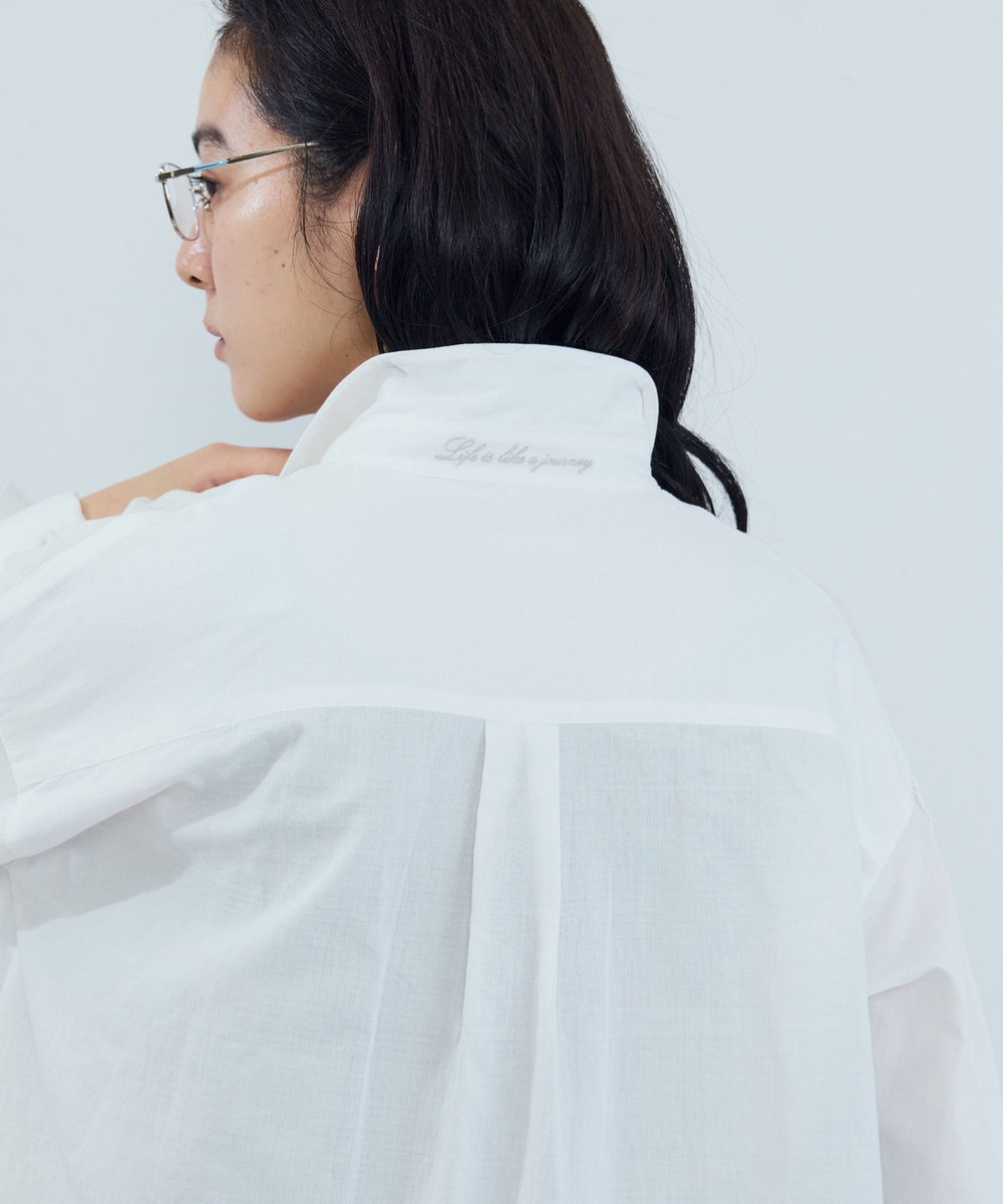 ADIEU TRISTESSE 刺繍入りシャツ ホワイト
