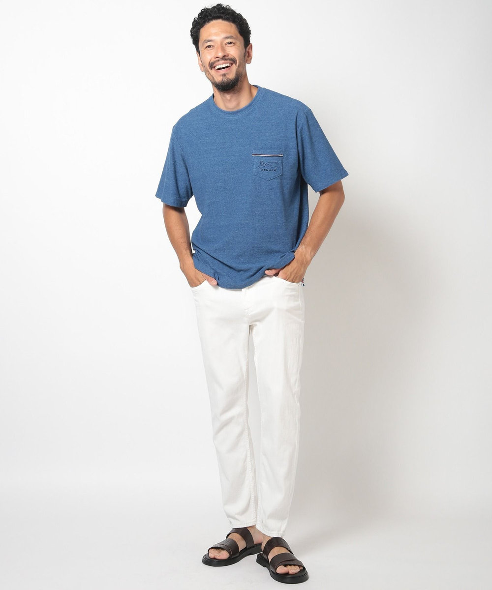 MEN'S BIGI 【DENHAM/デンハム】オーガニック ミニパイルポケットＴシャツ ブルー