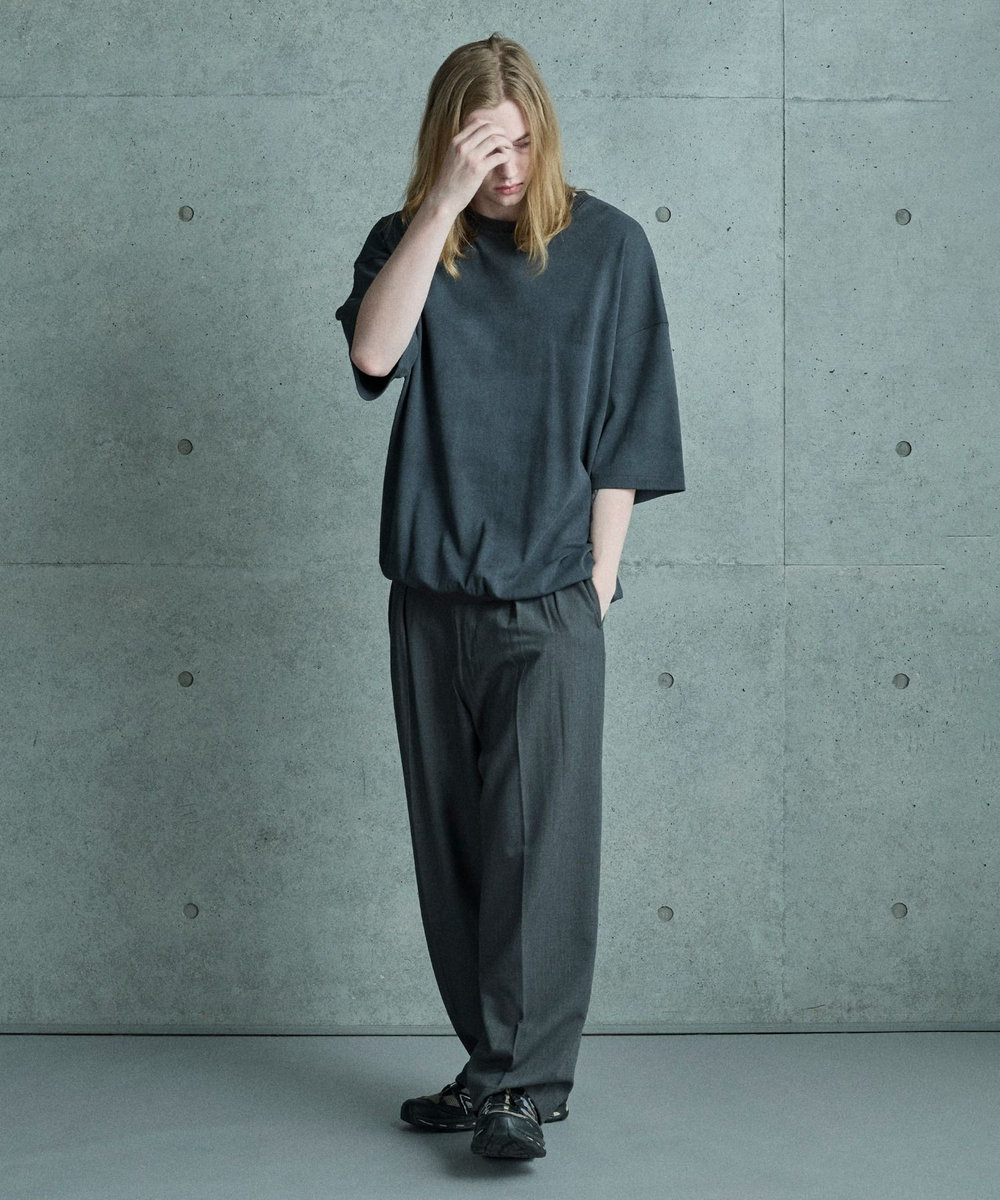 MEN'S BIGI セミワイドスラックス グレー