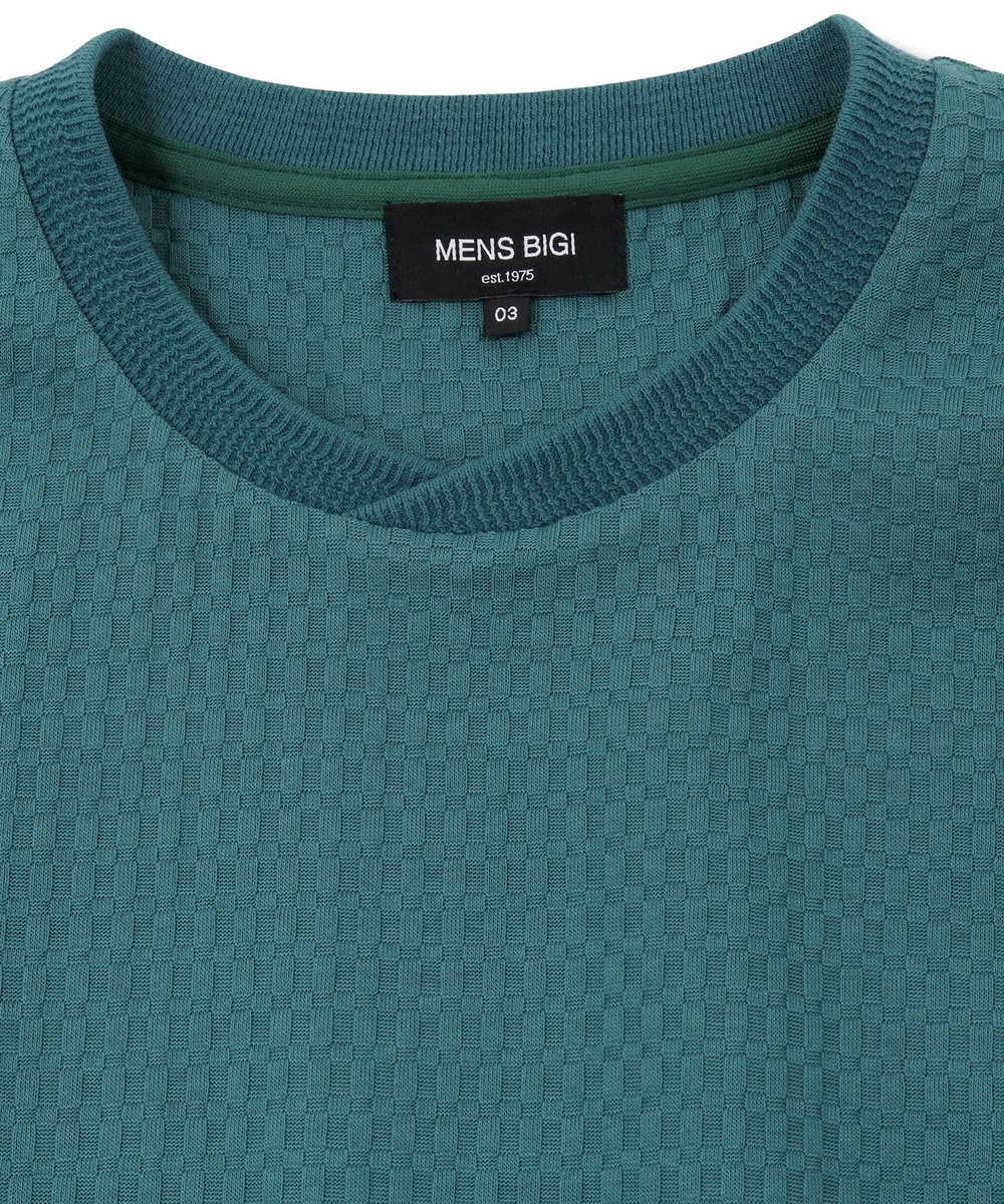 MEN'S BIGI リンクスジャカード半袖カットソー グリーン