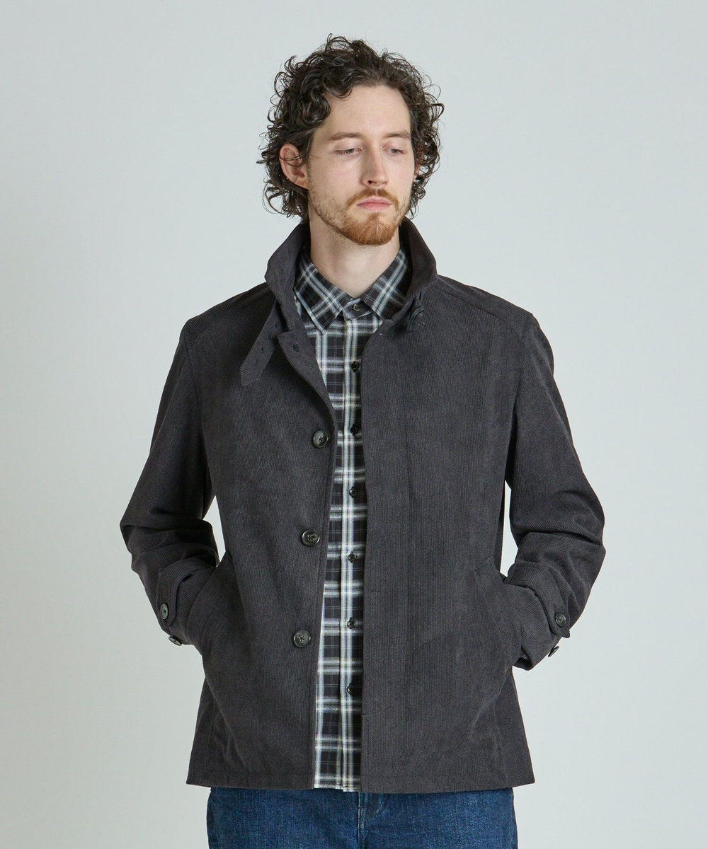 MEN'S BIGI ヘリンボーンプリント スタンドカラーブルゾン＜ストレッチ＞ グレー系その他