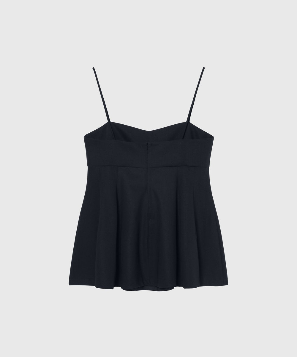 DÉPAREILLÉ WOOL NYLON GABARDINE BUSTIER / ウールナイロンギャバジンビスチェ ネイビー