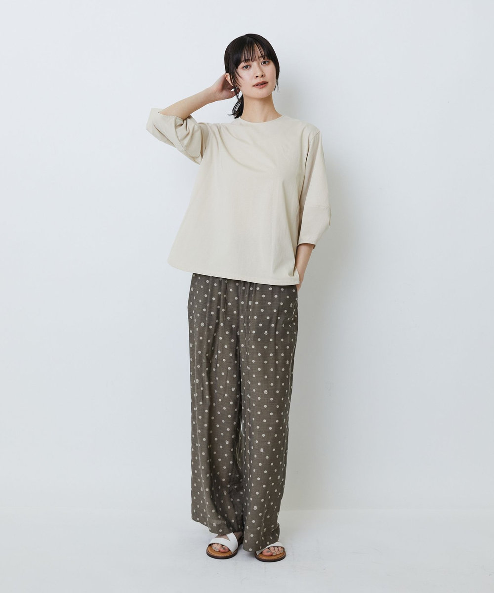 LOISIR コットン天竺ボトルスリーブプルオーバー ピンク