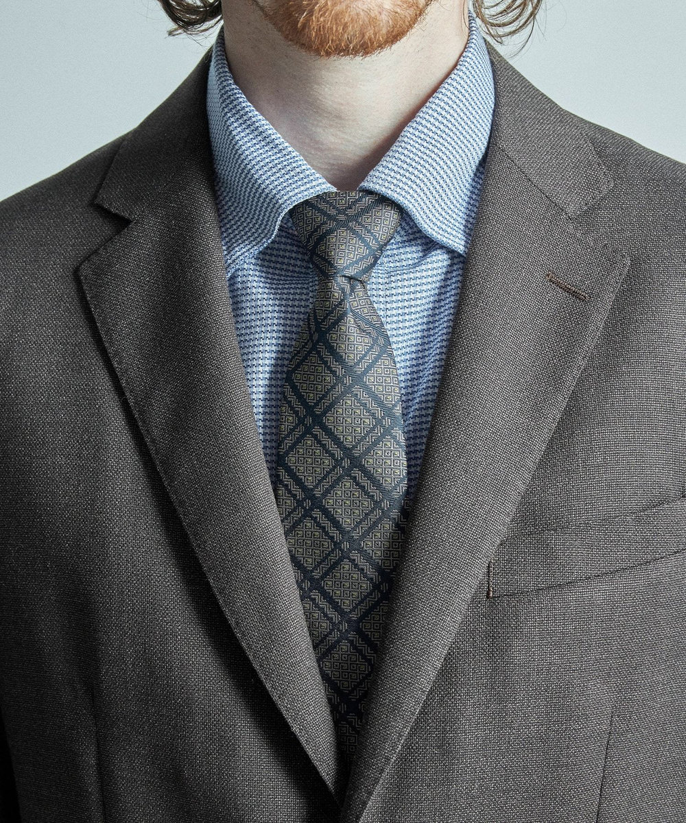 MEN'S BIGI 【TIE YOUR TIE/タイユアタイ】ヴィンテージチェック柄ネクタイ ターコイズブルー