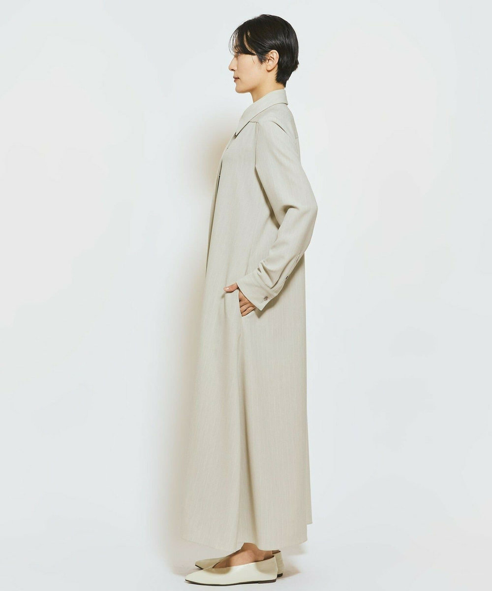 MOGA Collection MOGA Collection ストライプアシンメトリープリーツワンピース ベージュ