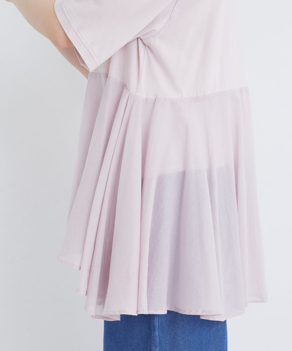 congés payés ADIEU TRISTESSE 【FAVE】インドコットン×カットソーTシャツ ピンク