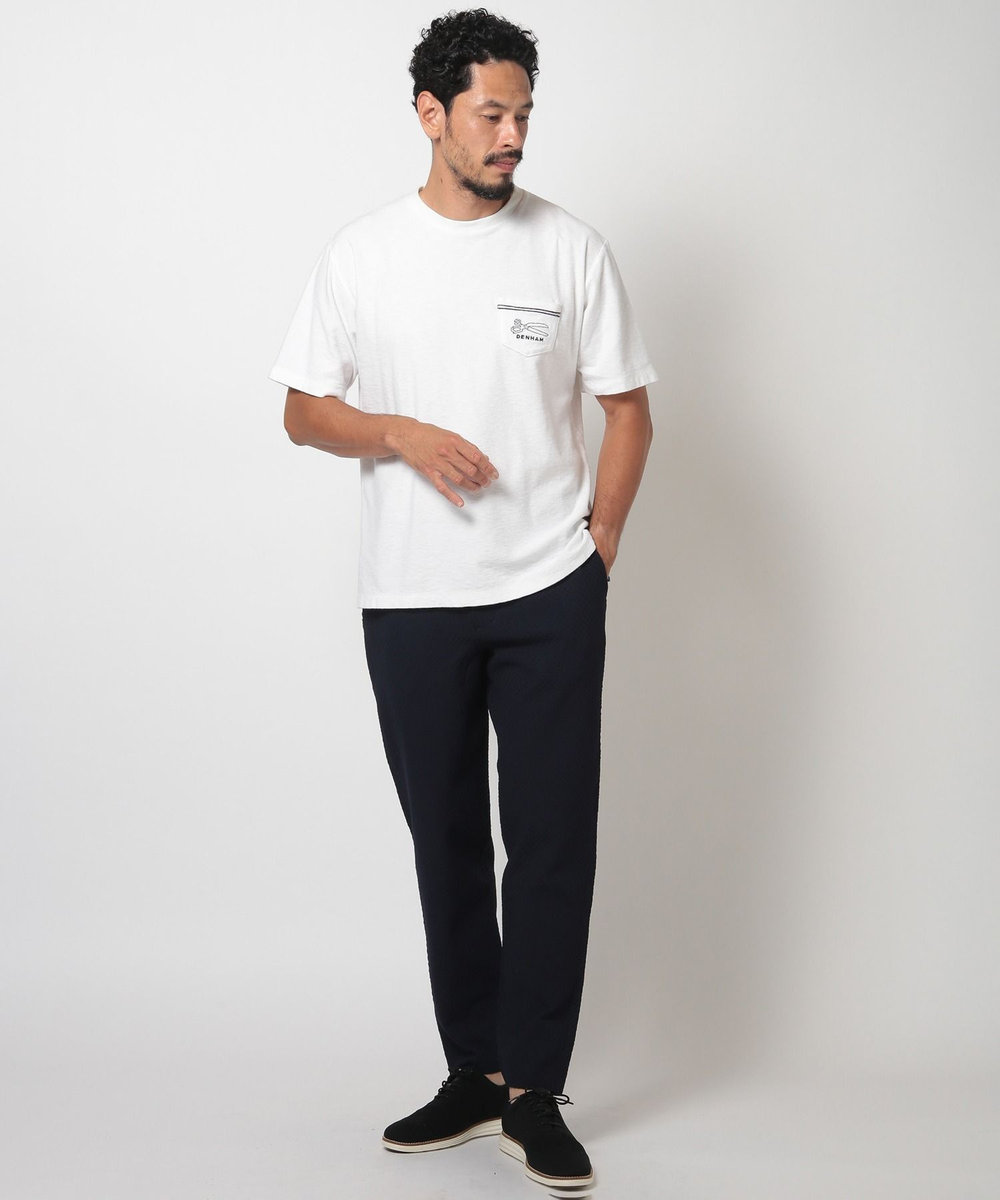 MEN'S BIGI 【DENHAM/デンハム】オーガニック ミニパイルポケットＴシャツ ホワイト