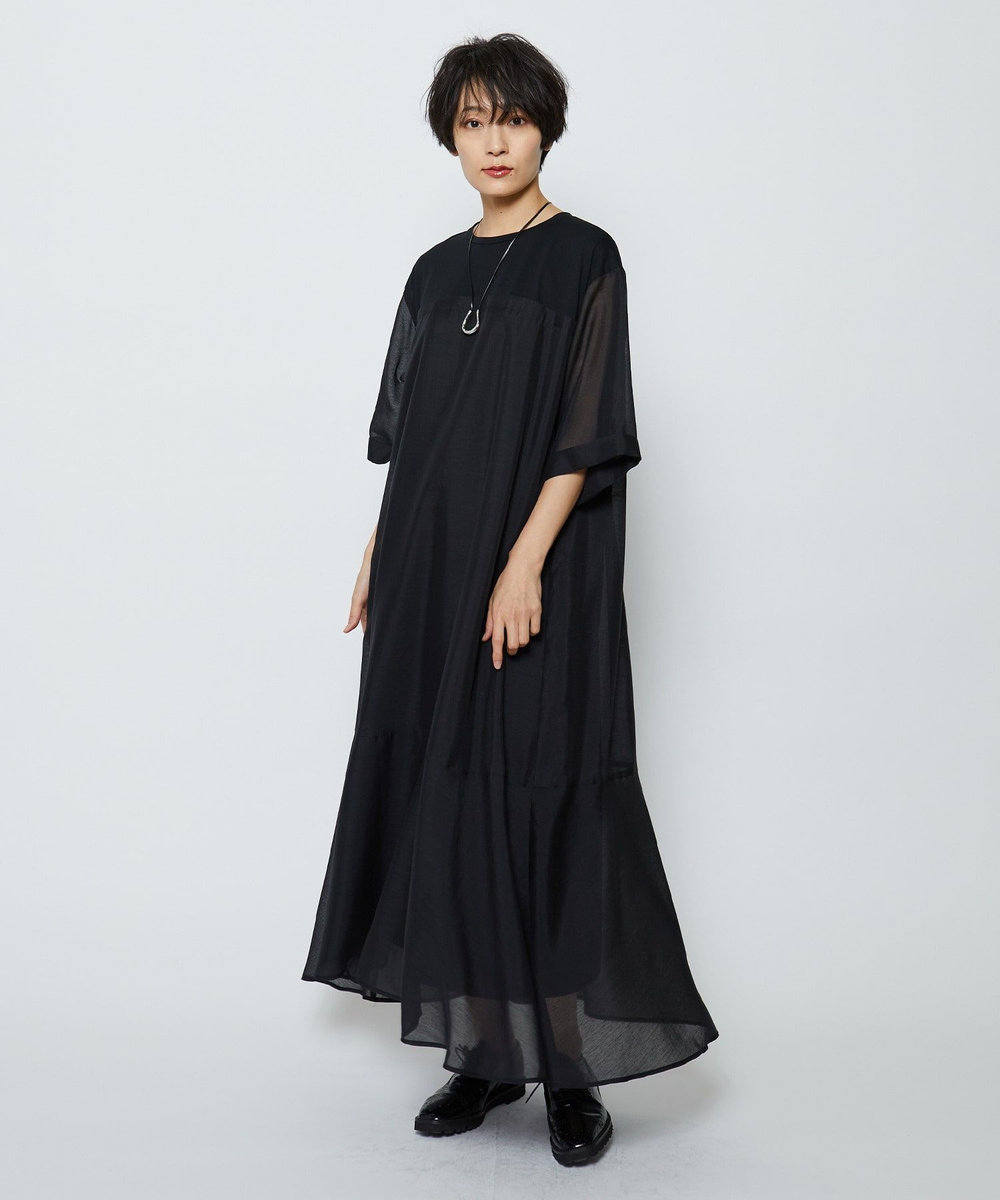 feerique シアーボイル×天竺ワンピース ブラック