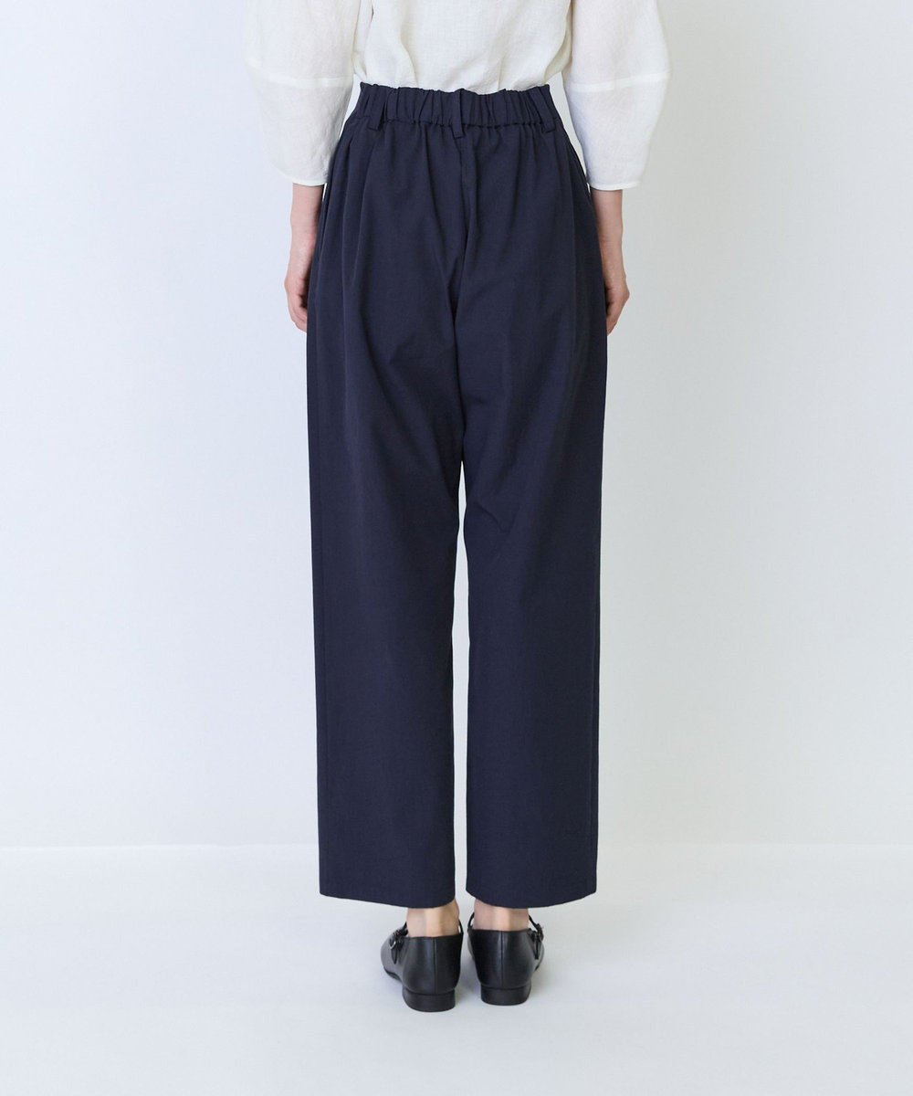 LOISIR コットンツイルテーパードパンツ ネイビー