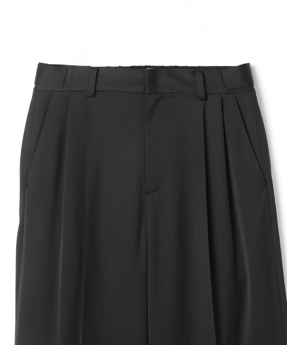 DÉPAREILLÉ WOOL SATIN TUCK PANTS / ウールサテンタックパンツ ブラック