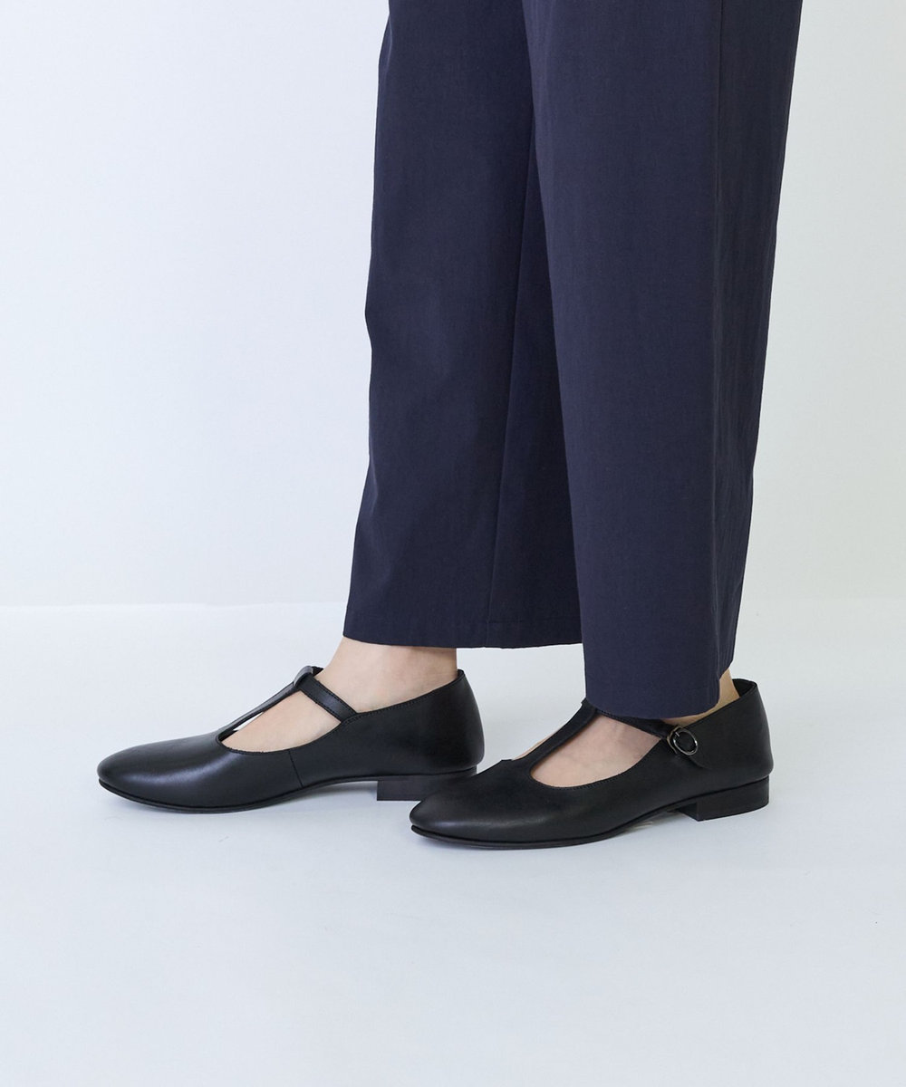 LOISIR コットンツイルテーパードパンツ ネイビー