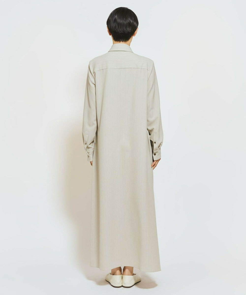 MOGA Collection MOGA Collection ストライプアシンメトリープリーツワンピース ベージュ
