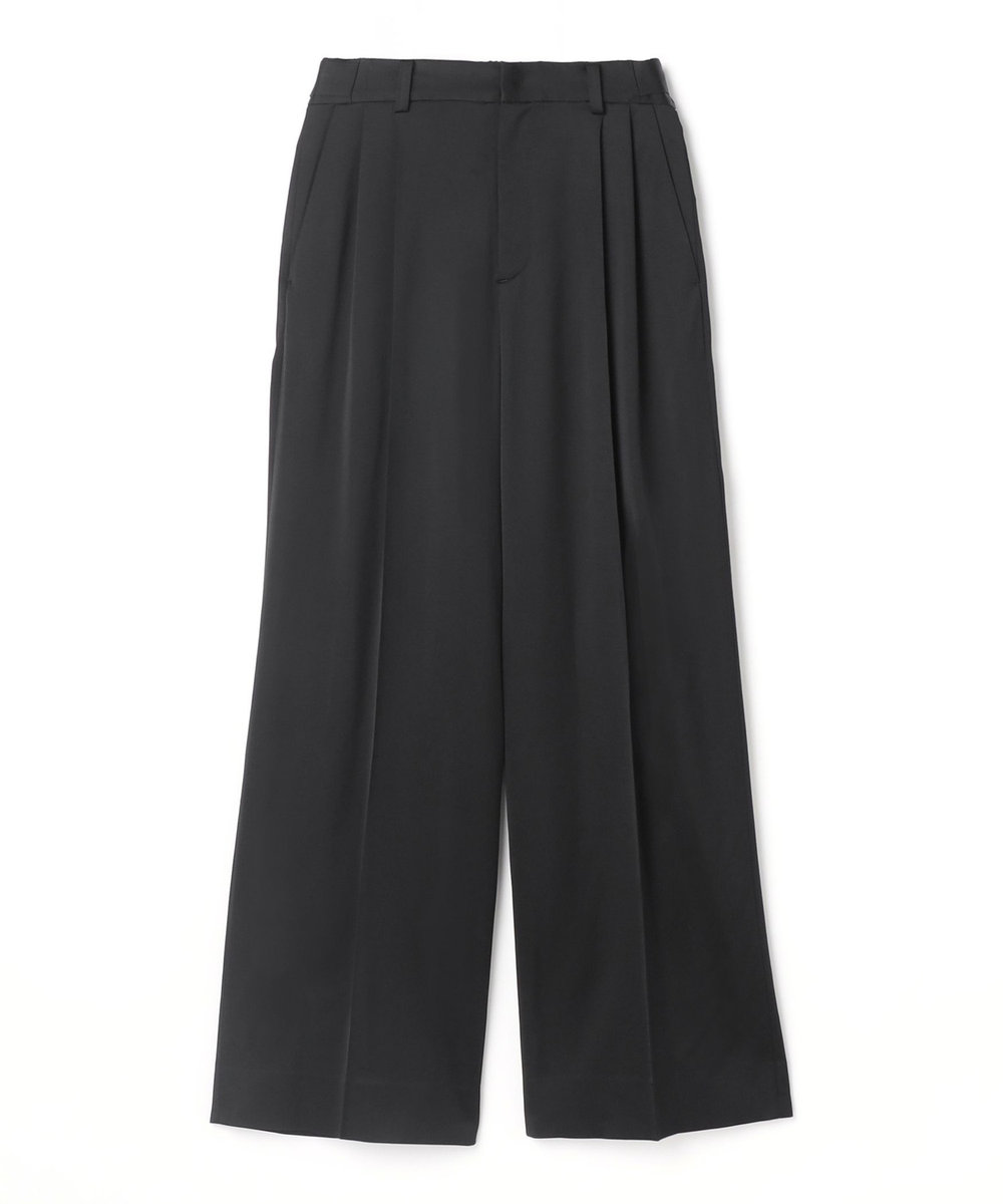 DÉPAREILLÉ WOOL SATIN TUCK PANTS / ウールサテンタックパンツ ブラック