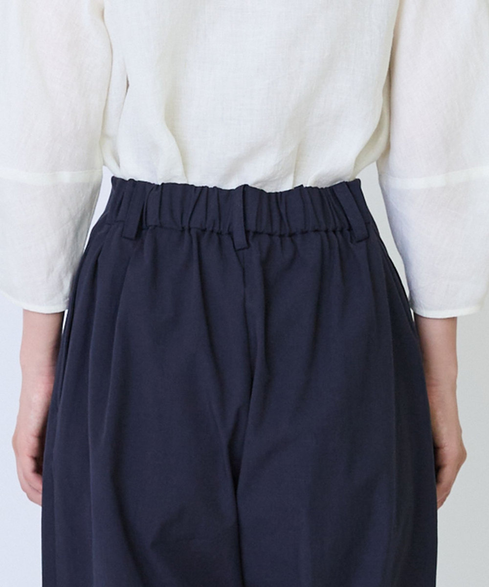 LOISIR コットンツイルテーパードパンツ ネイビー