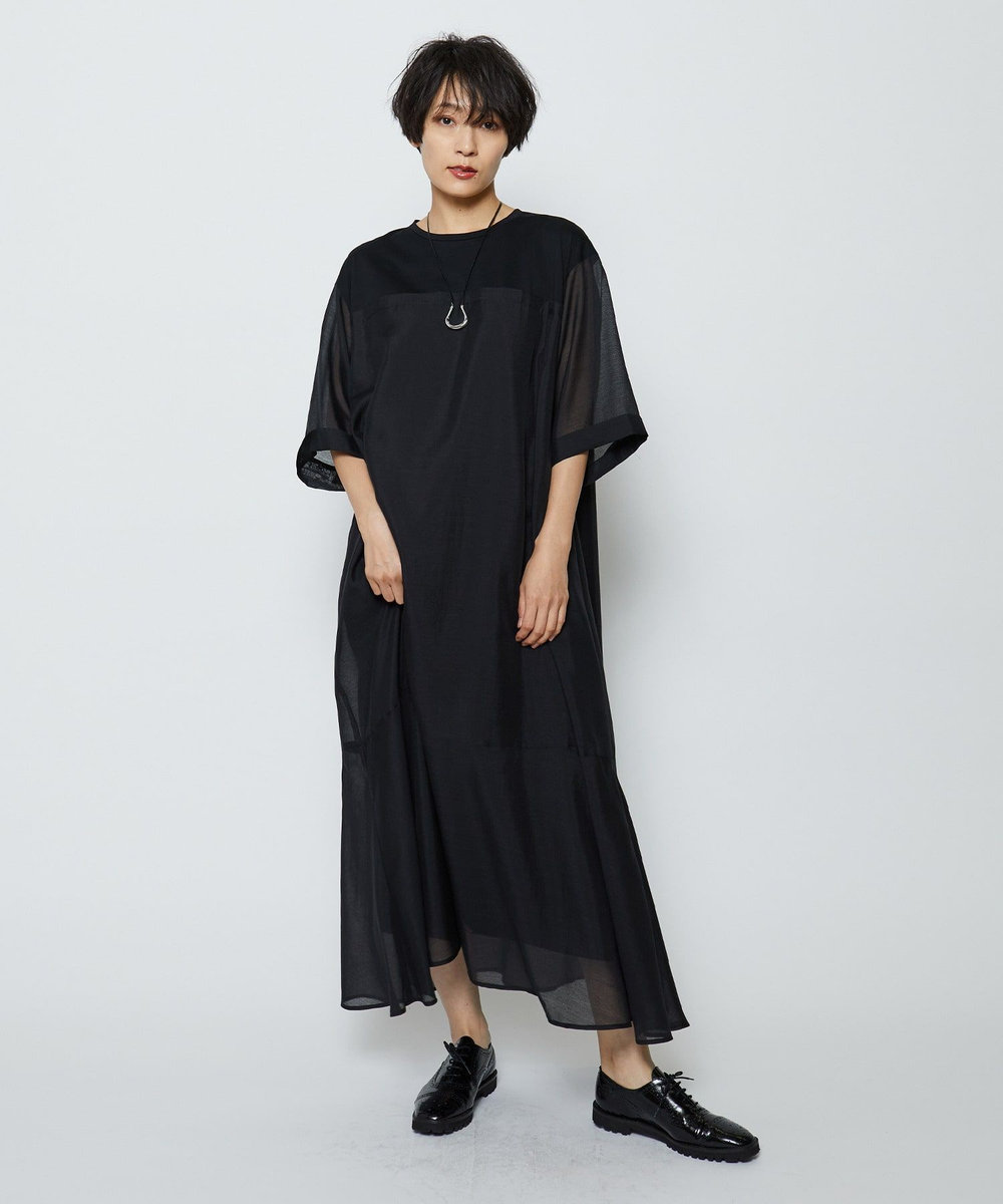 feerique シアーボイル×天竺ワンピース ブラック