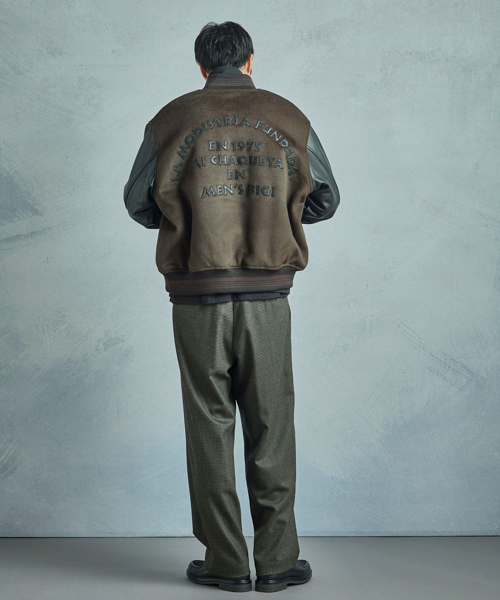 MEN'S BIGI 【50th Anniv . 中田 慎介】WOOL MELTON STADIUM JAMPER ブラウン