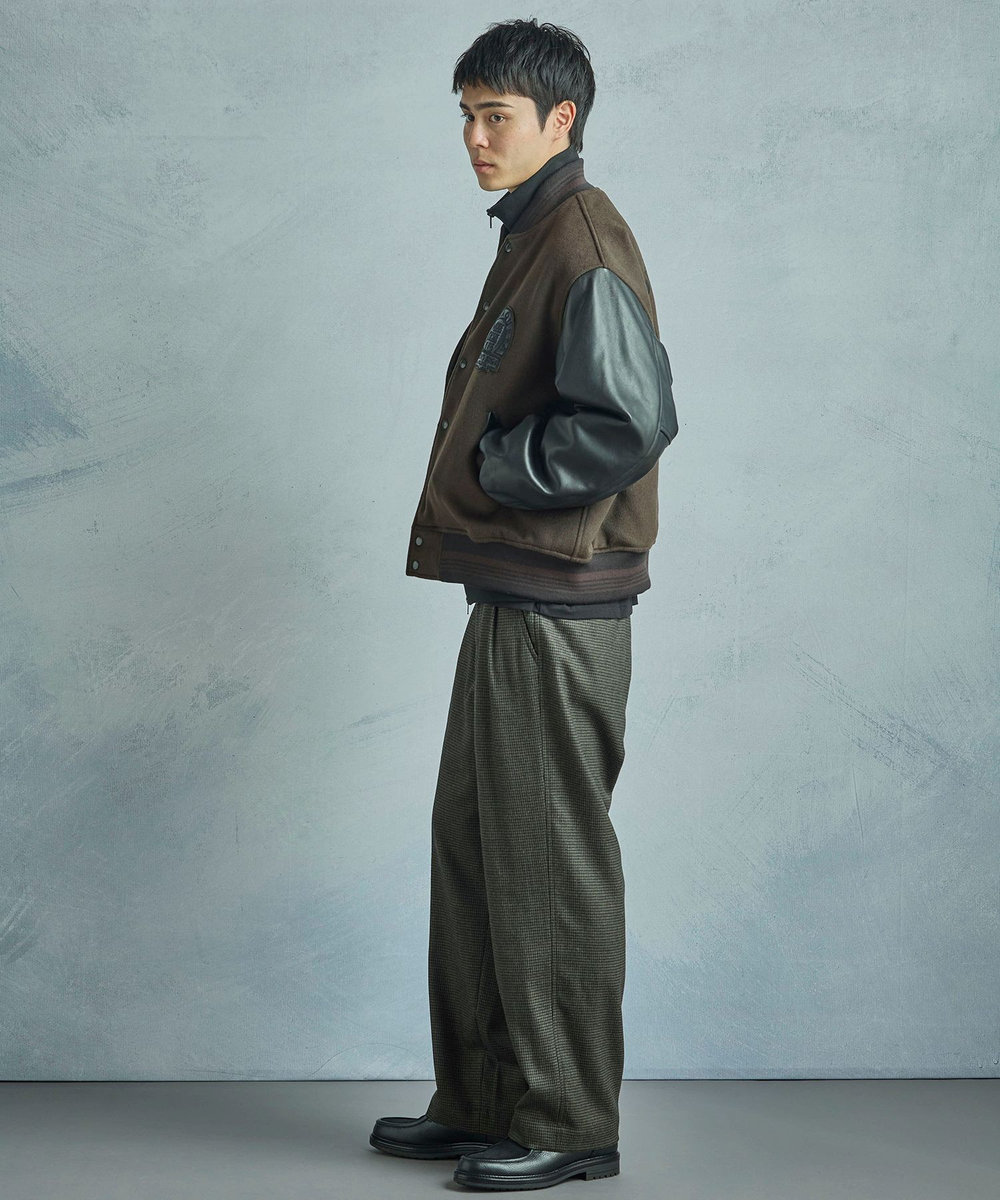 MEN'S BIGI 【50th Anniv . 中田 慎介】WOOL MELTON STADIUM JAMPER ブラウン