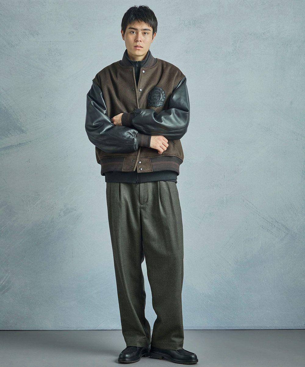 MEN'S BIGI 【50th Anniv . 中田 慎介】WOOL MELTON STADIUM JAMPER ブラウン