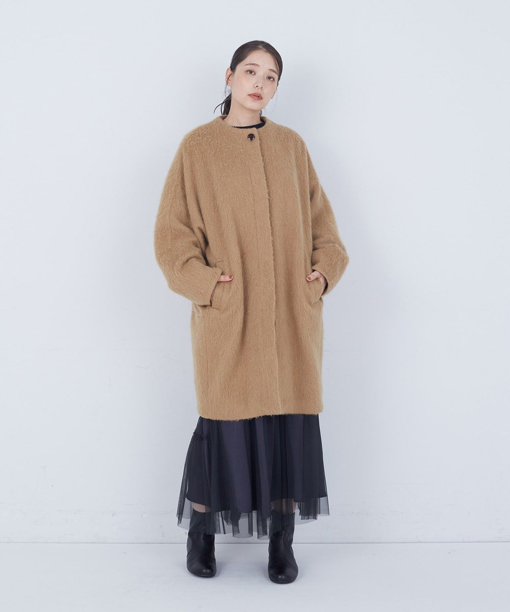 ADIEU TRISTESSE ノーカラーコート ベージュ