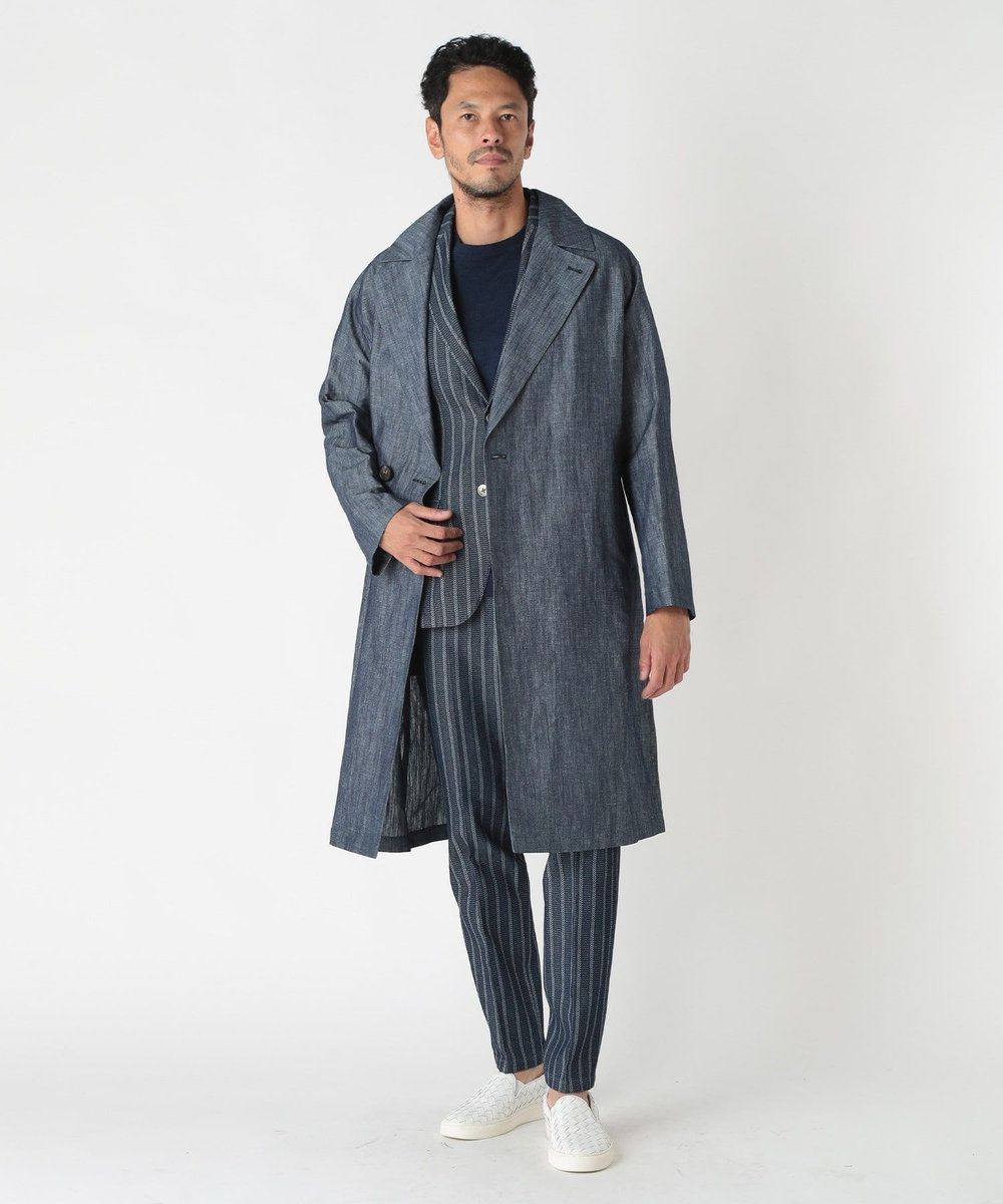 MEN'S BIGI 【Hevo／イーヴォ】コットンリネンシャンブレースプリングコート ネイビー