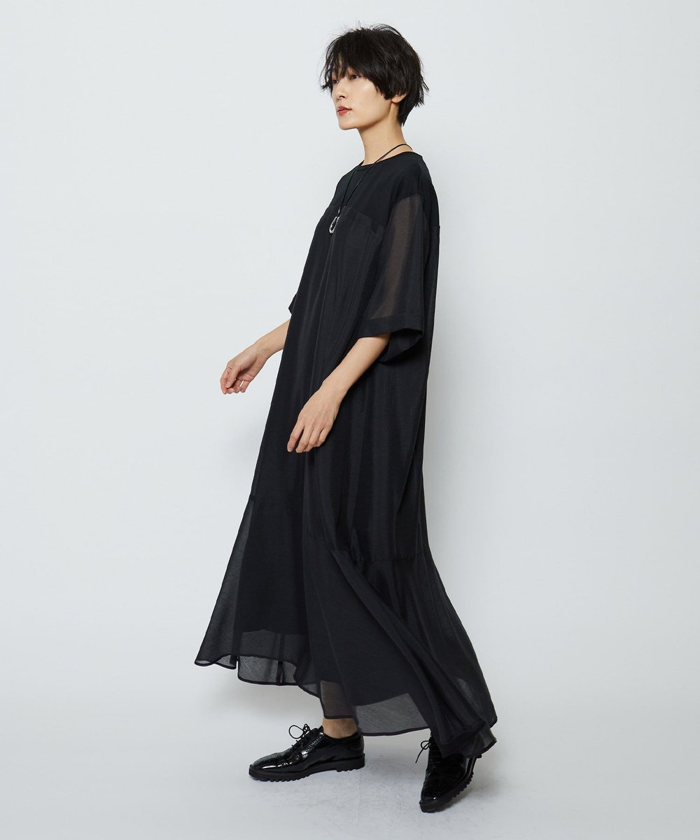 feerique シアーボイル×天竺ワンピース ブラック