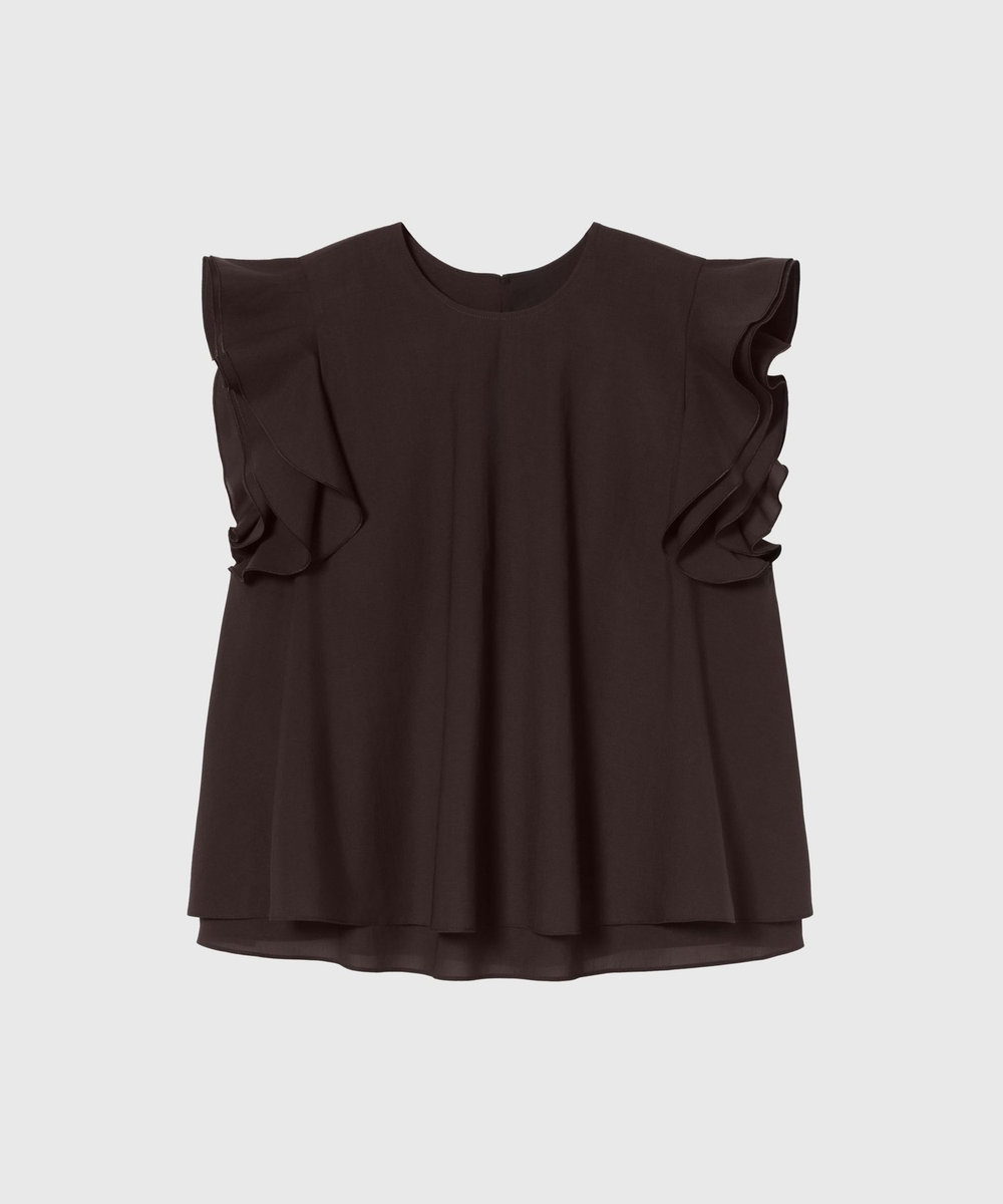 DÉPAREILLÉ 	RAYON LINEN SLEEVELESS BLOUSE / レーヨンリネンスリーブレスブラウス ボルドー