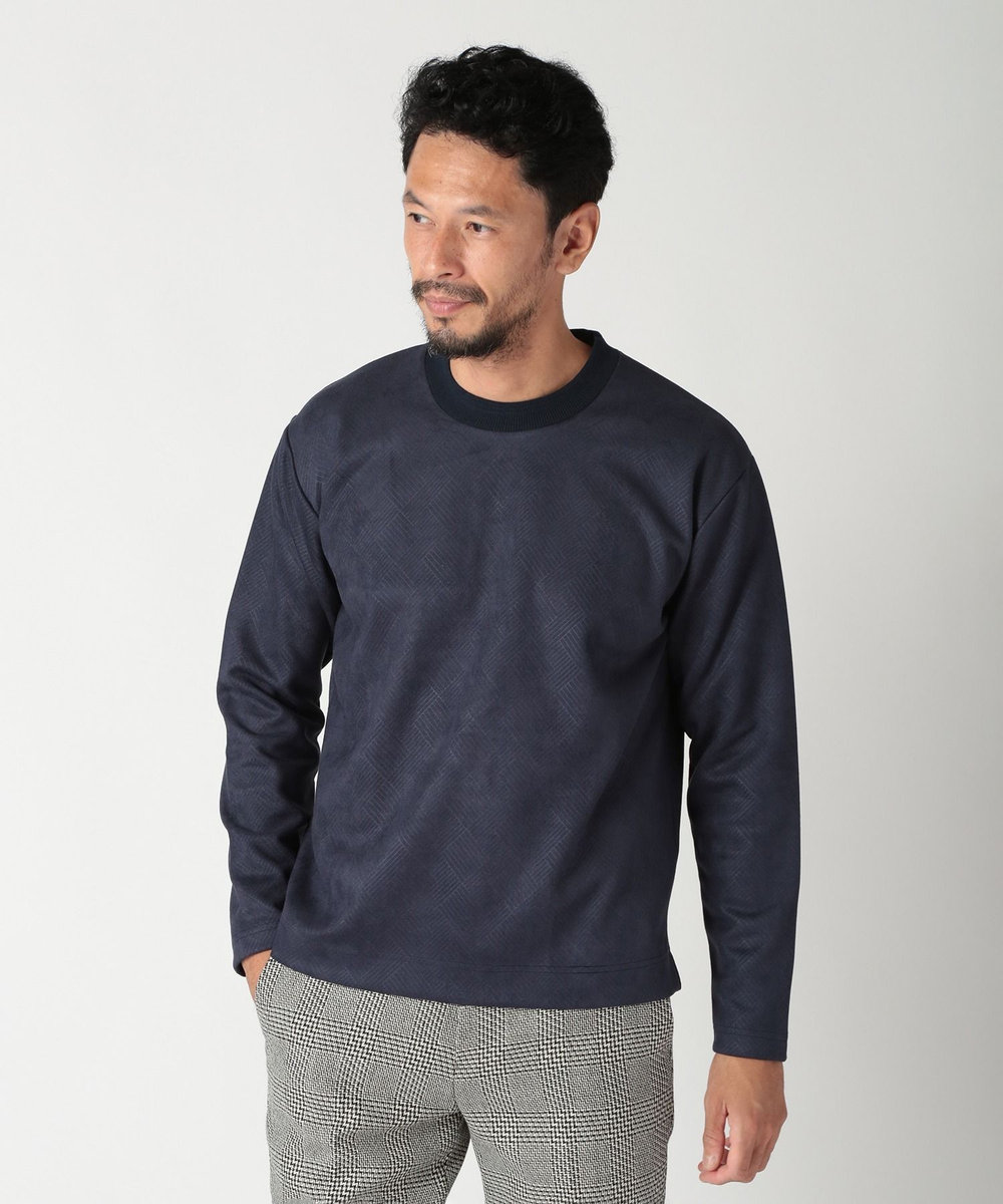 MEN'S BIGI テックスエードロングスリーブカットソー ネイビー