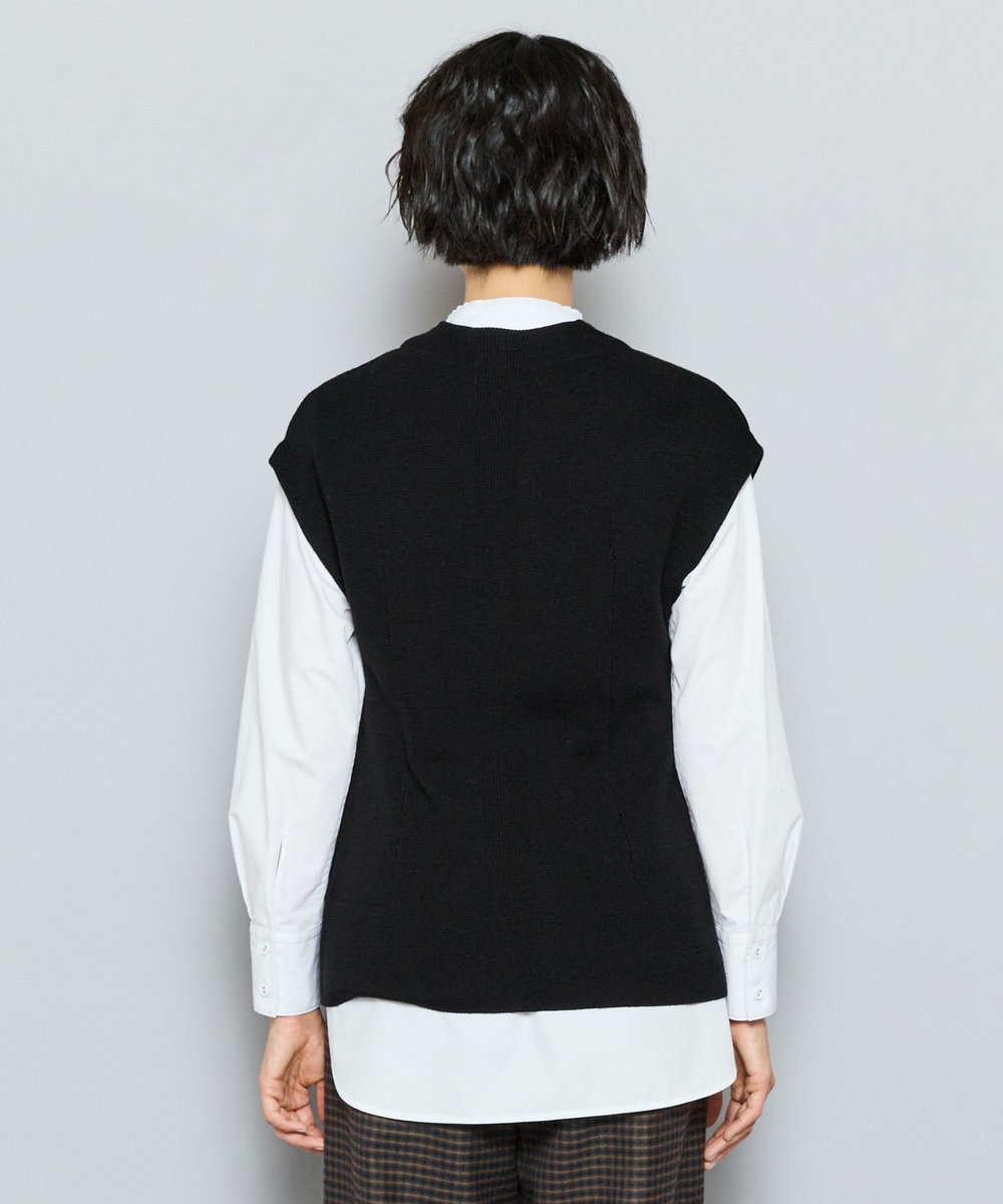 L'EQUIPE GREEN ECOキュプラウールニットジレ ブラック