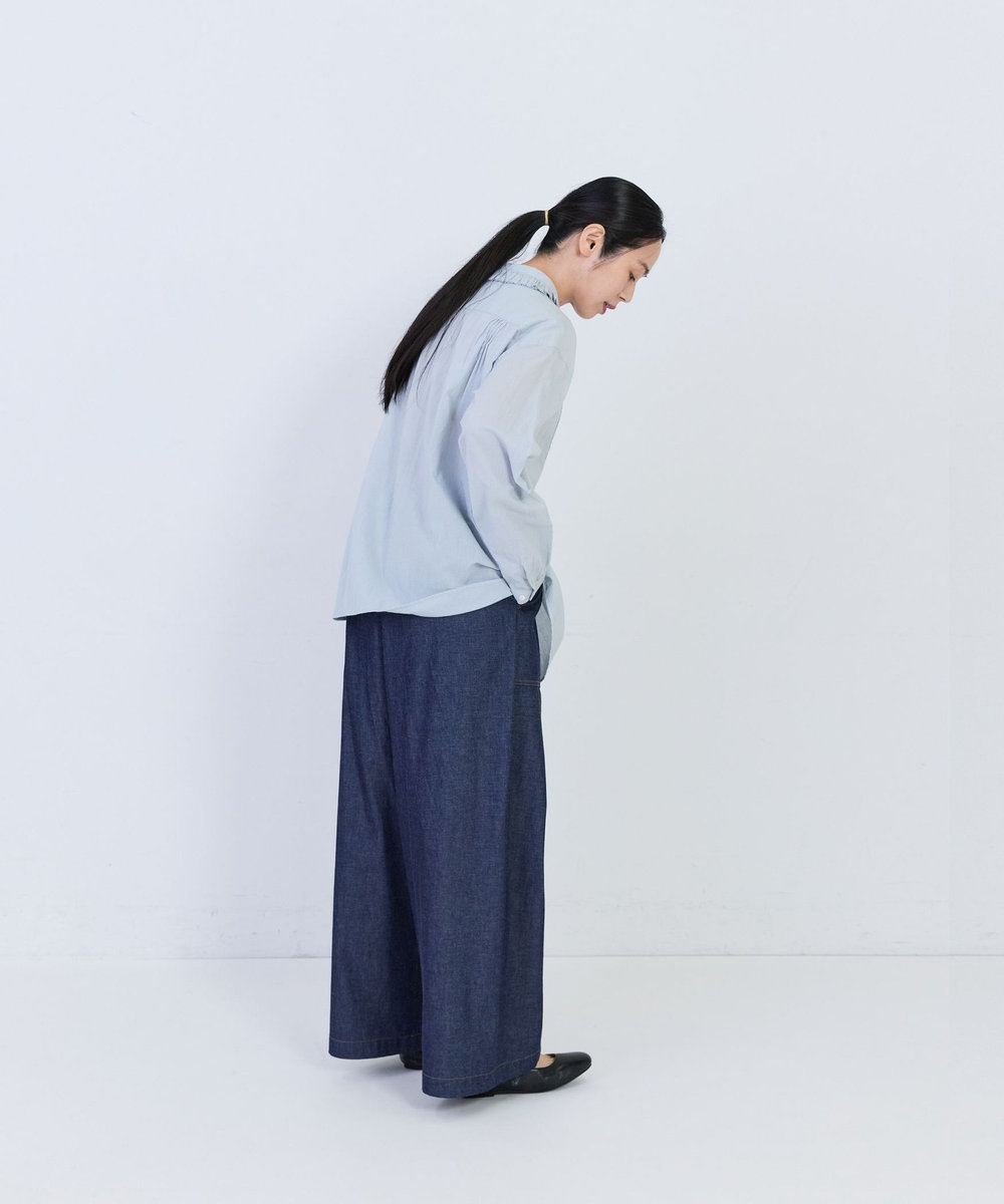 congés payés ADIEU TRISTESSE コトンボイルギャザーカラーブラウス グレー系その他