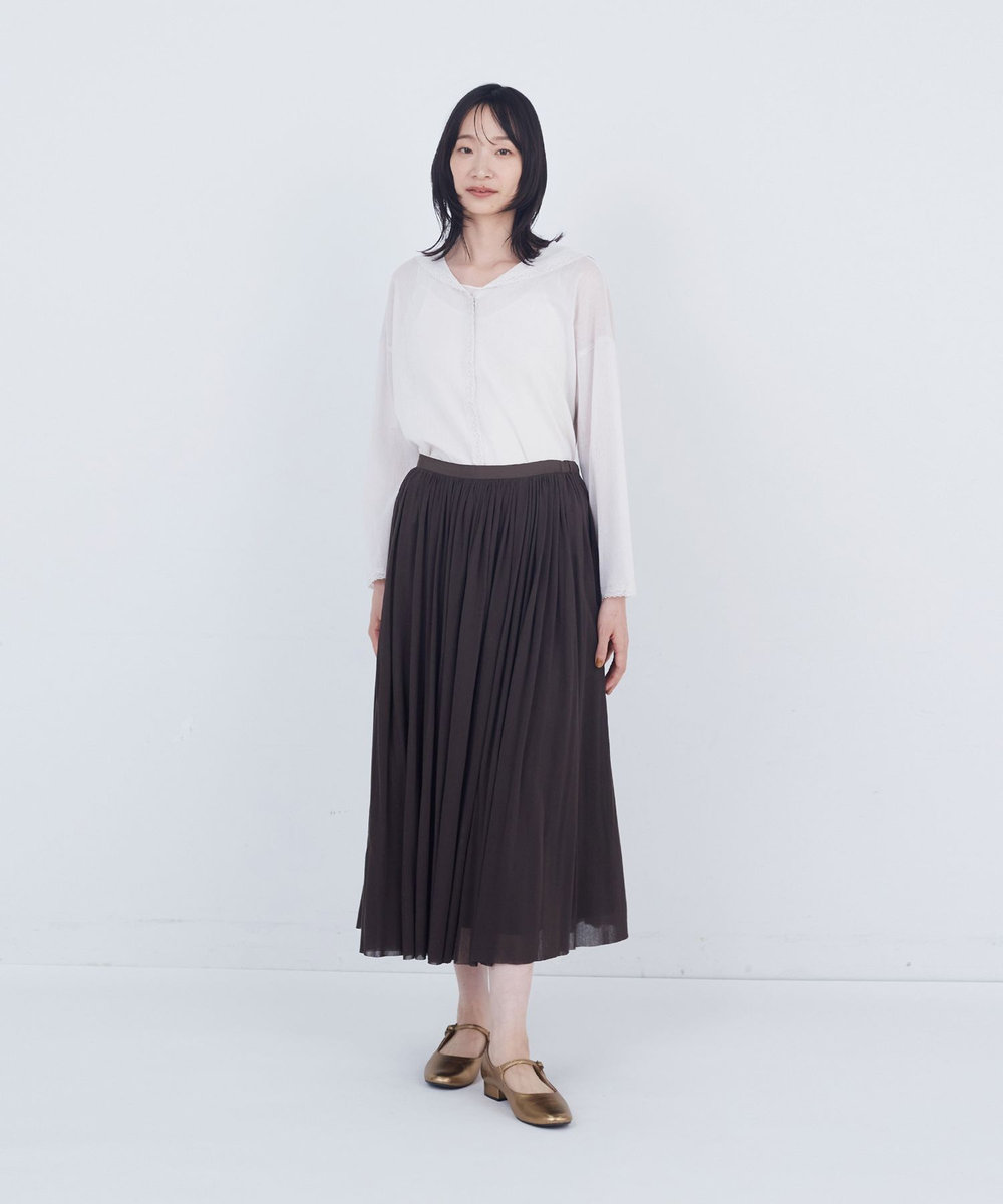 ADIEU TRISTESSE コットンチュールスカート ブラウン