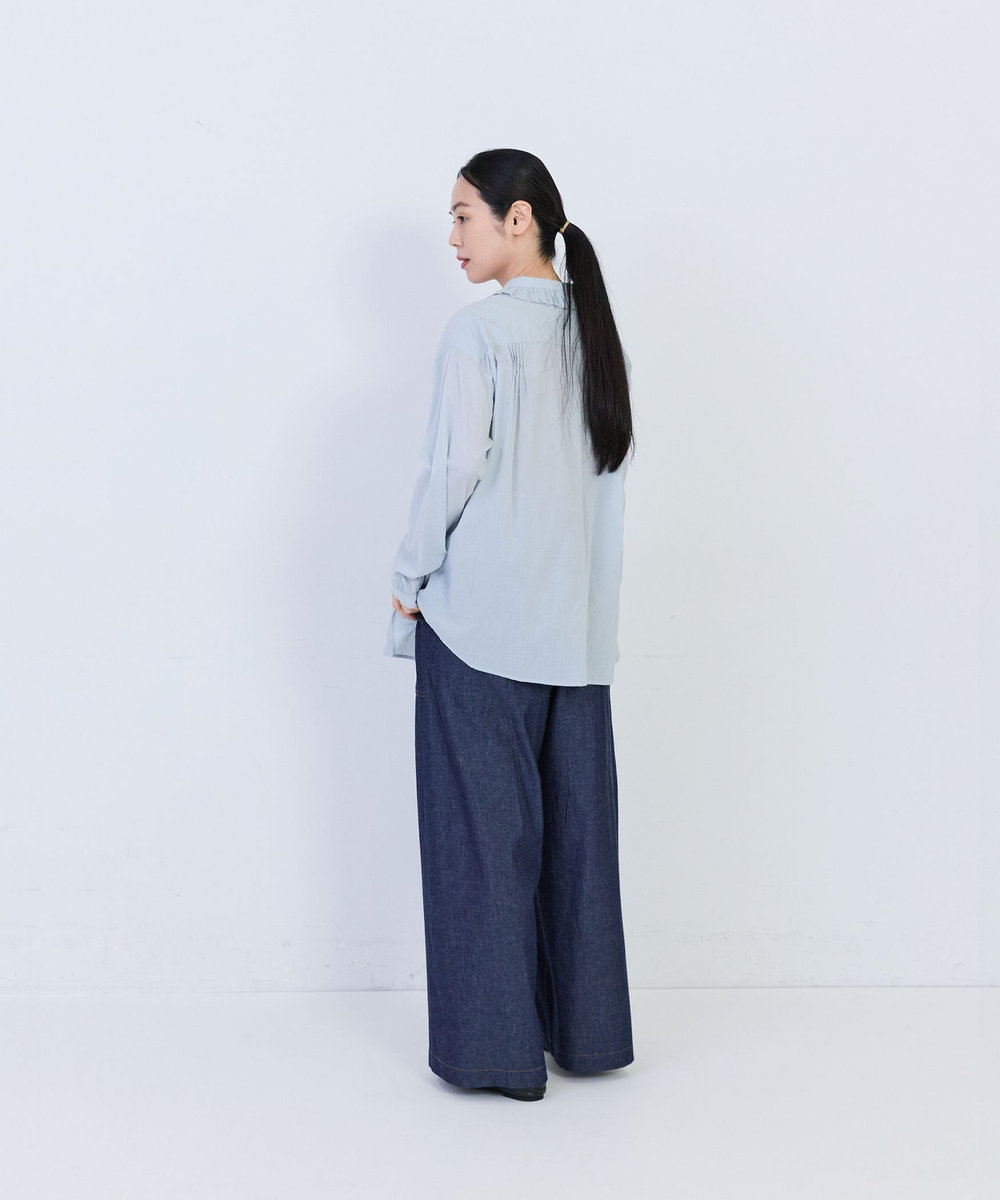 congés payés ADIEU TRISTESSE コトンボイルギャザーカラーブラウス グレー系その他