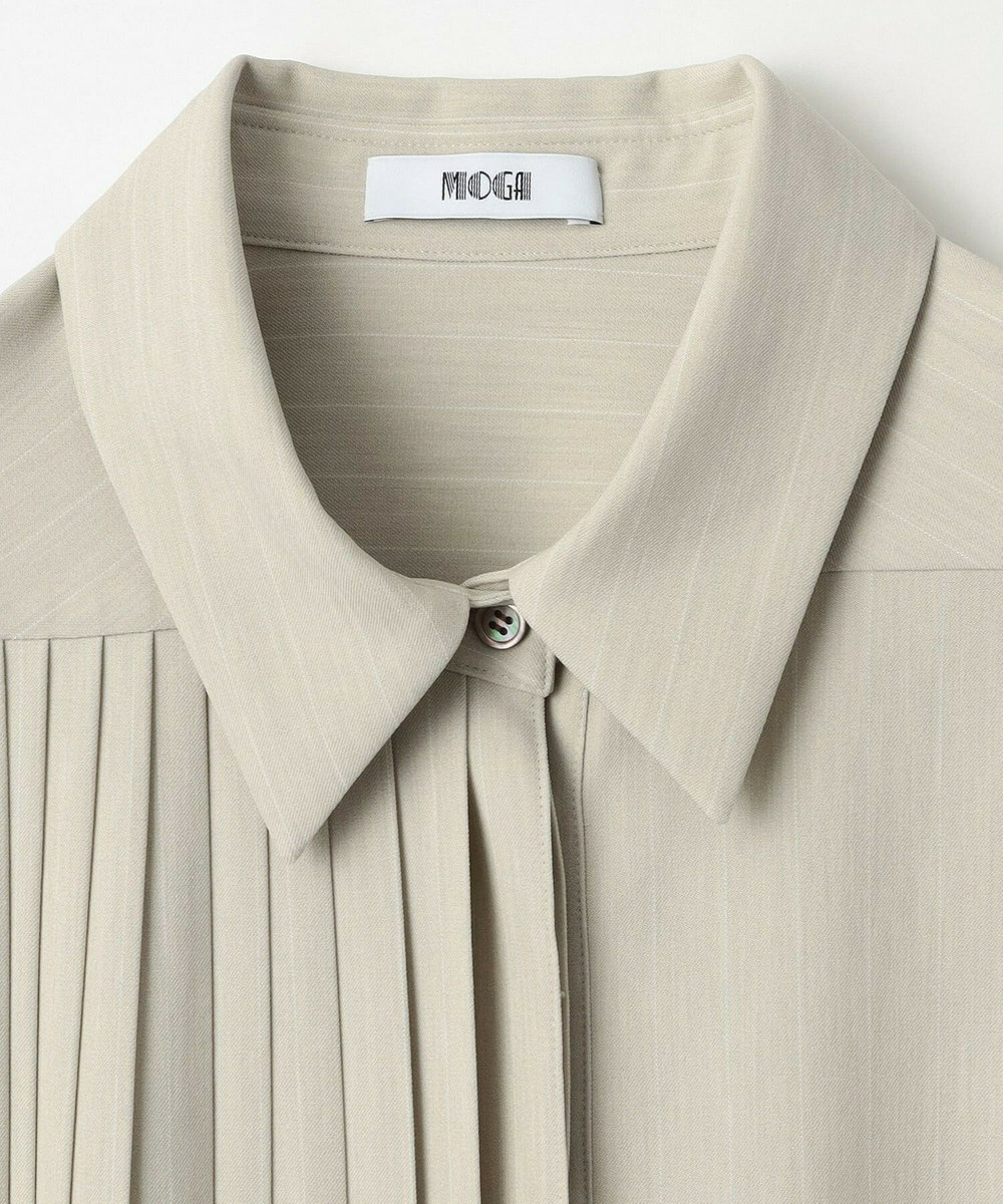 MOGA Collection MOGA Collection ストライプアシンメトリープリーツワンピース ベージュ