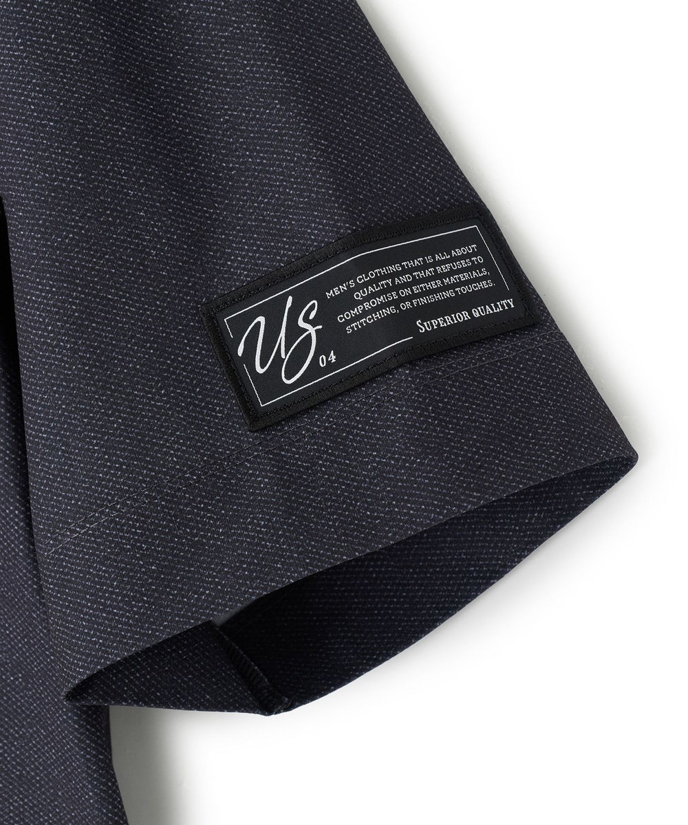UNION STATION ドットメッシュプリントモックネックTシャツ＜ストレッチ・軽量・ハンドウォッシャブル・通気性＞ ネイビー