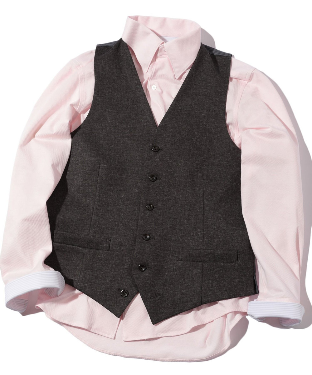 MEN'S BIGI 【ACTIVE TAILOR】エクストラTRジャージプリントベスト＜スリーピース対応＞ ブラウン