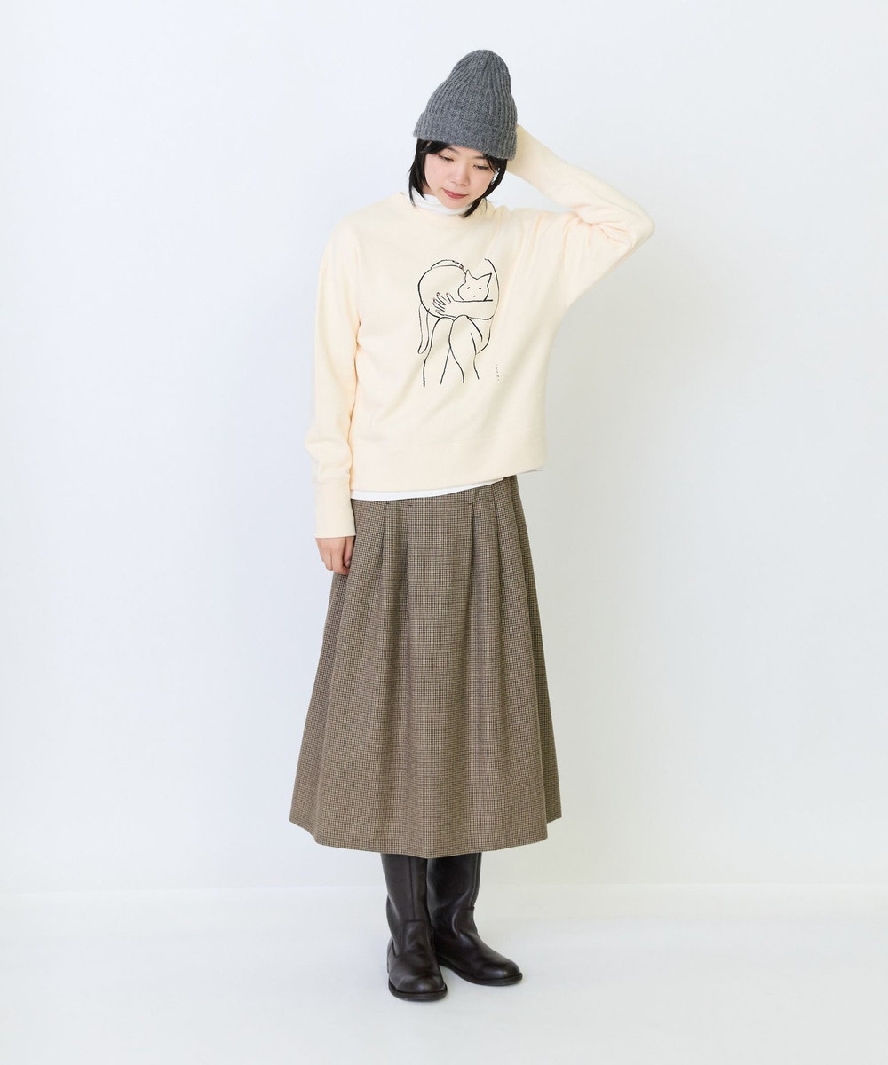 LOISIR ウールタックディテールスカート チェック