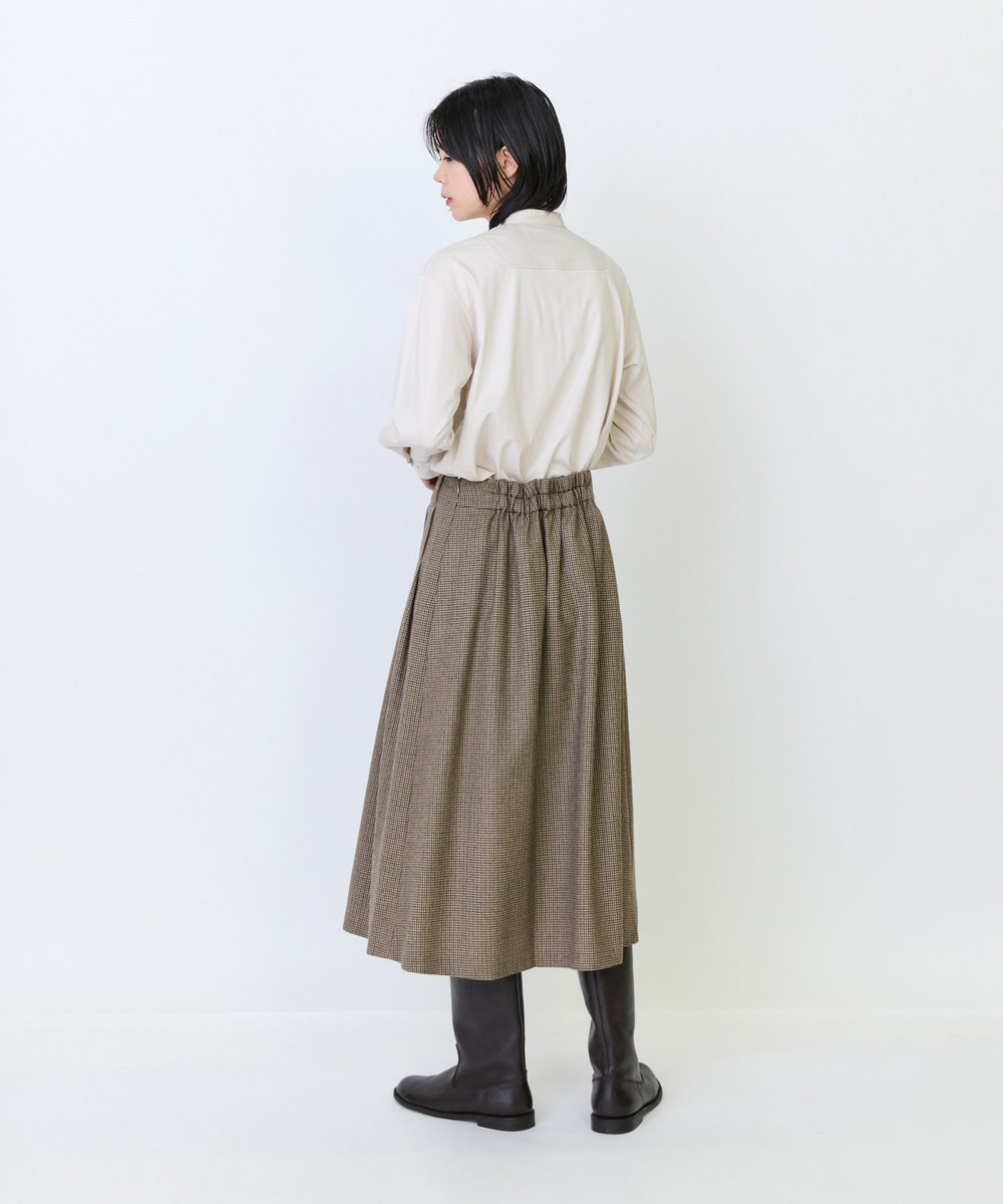 LOISIR ウールタックディテールスカート チェック