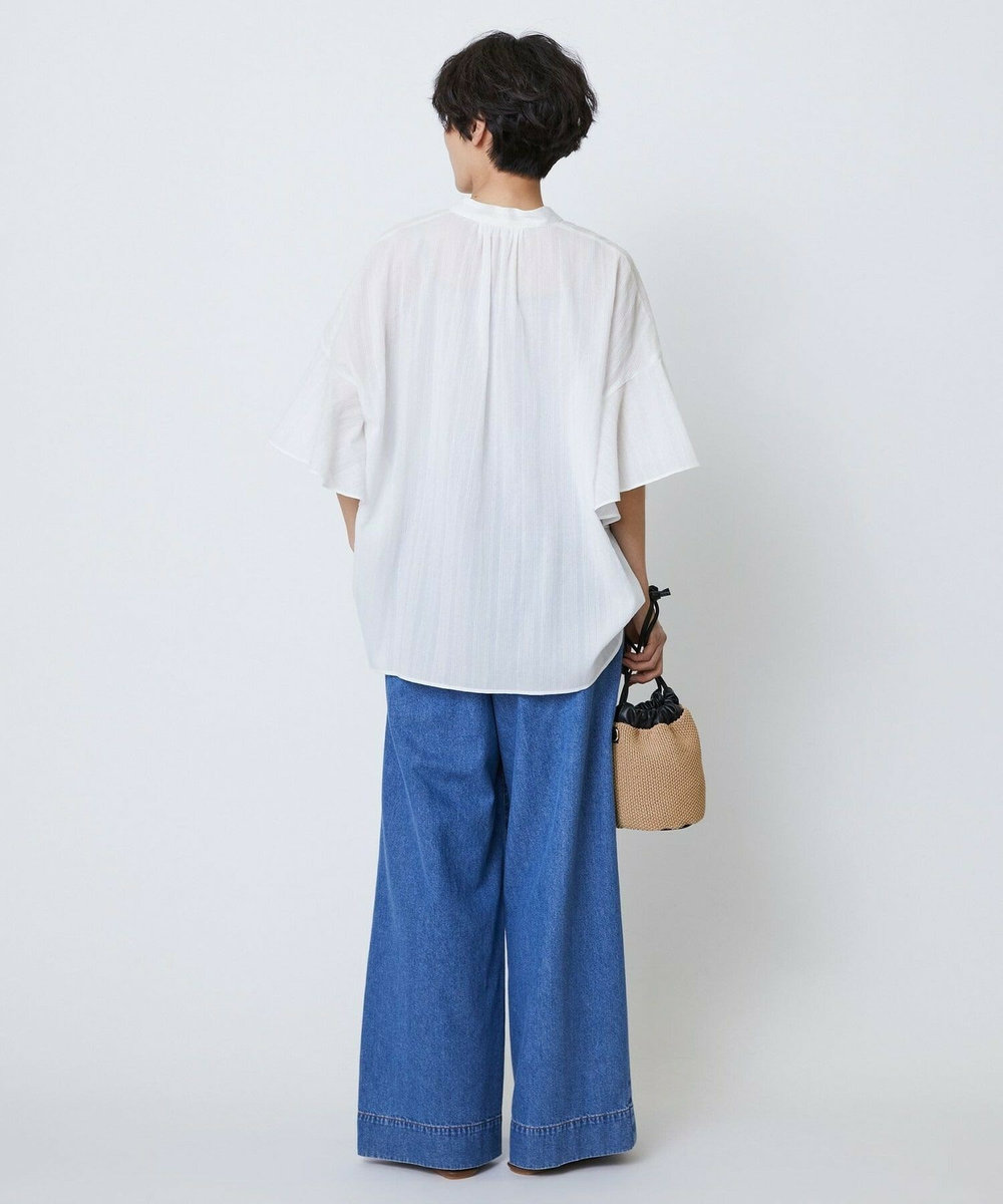 feerique feerique　ボイルクレープフリルブラウス ホワイト