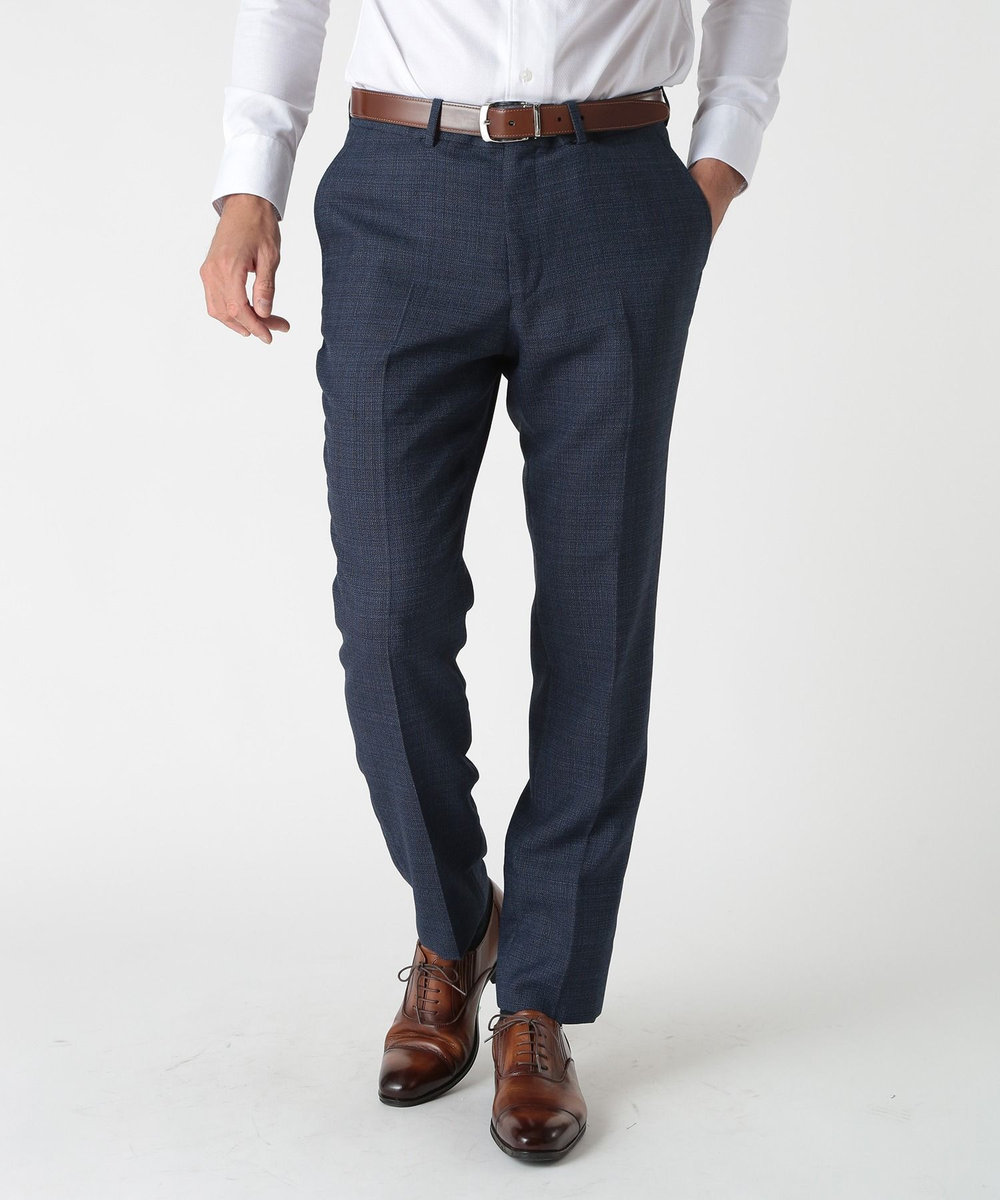 MEN'S BIGI ミックスヤーン/ホップサックスラックス ネイビー