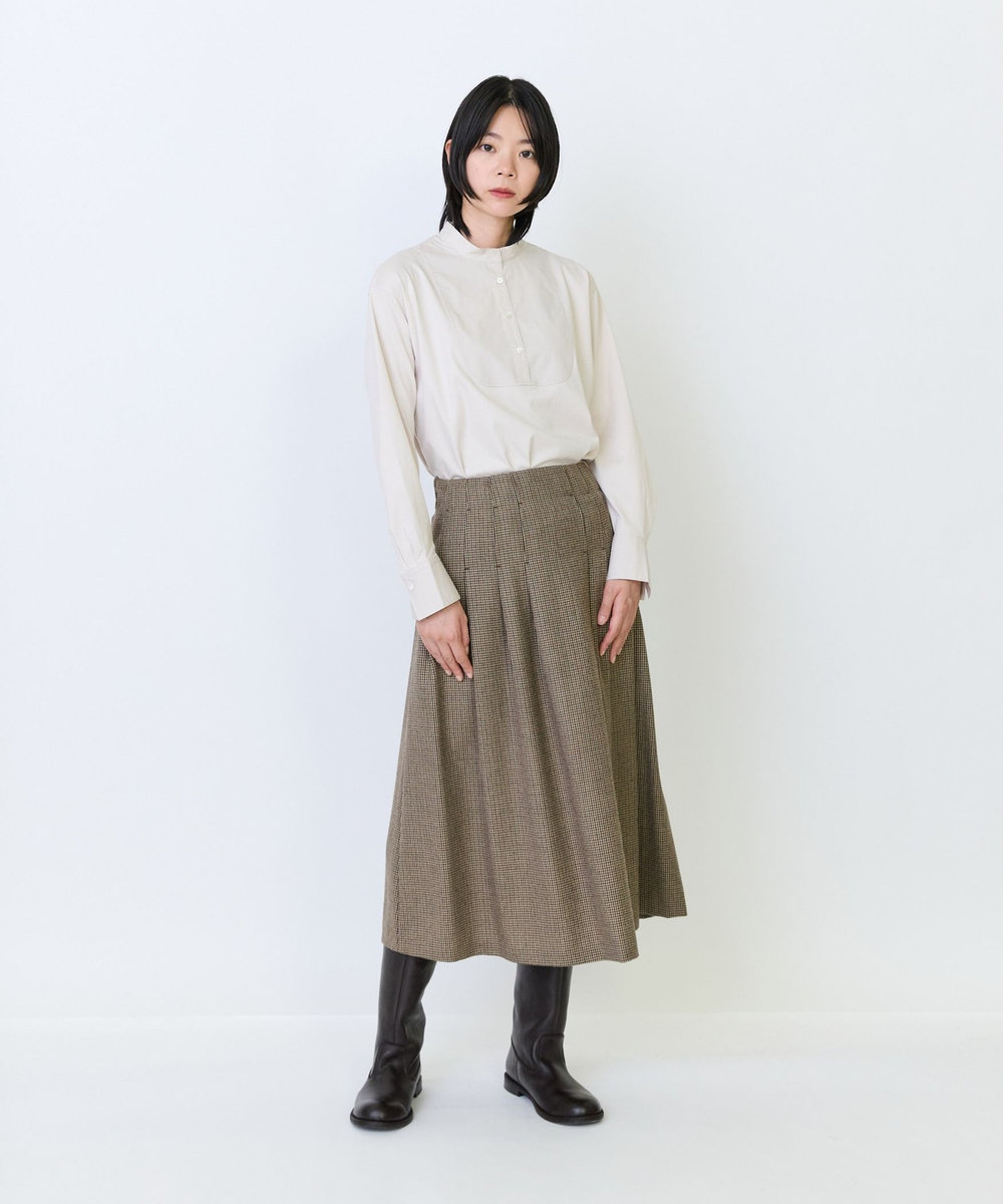 LOISIR ウールタックディテールスカート チェック