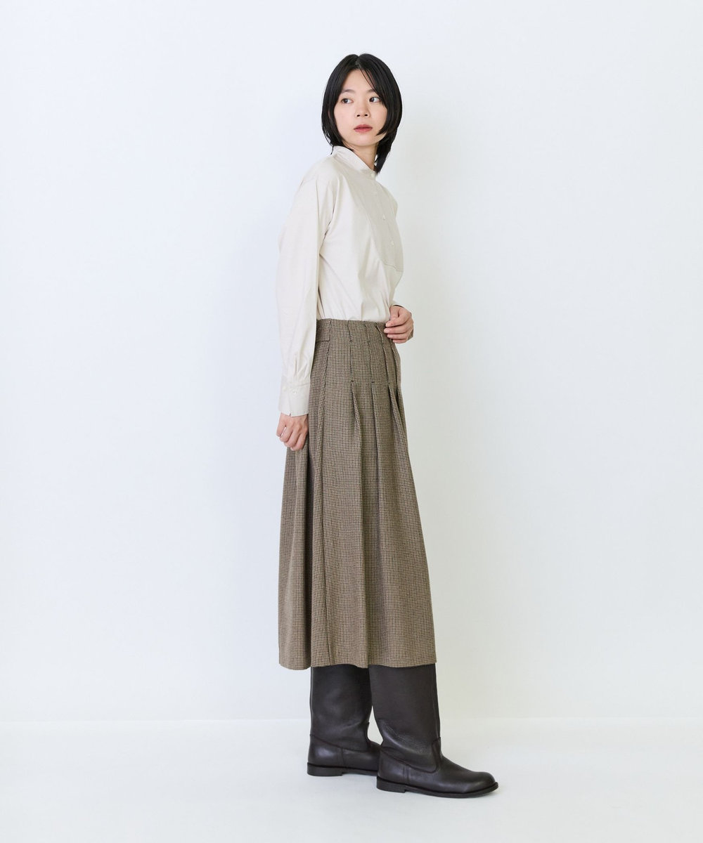 LOISIR ウールタックディテールスカート チェック