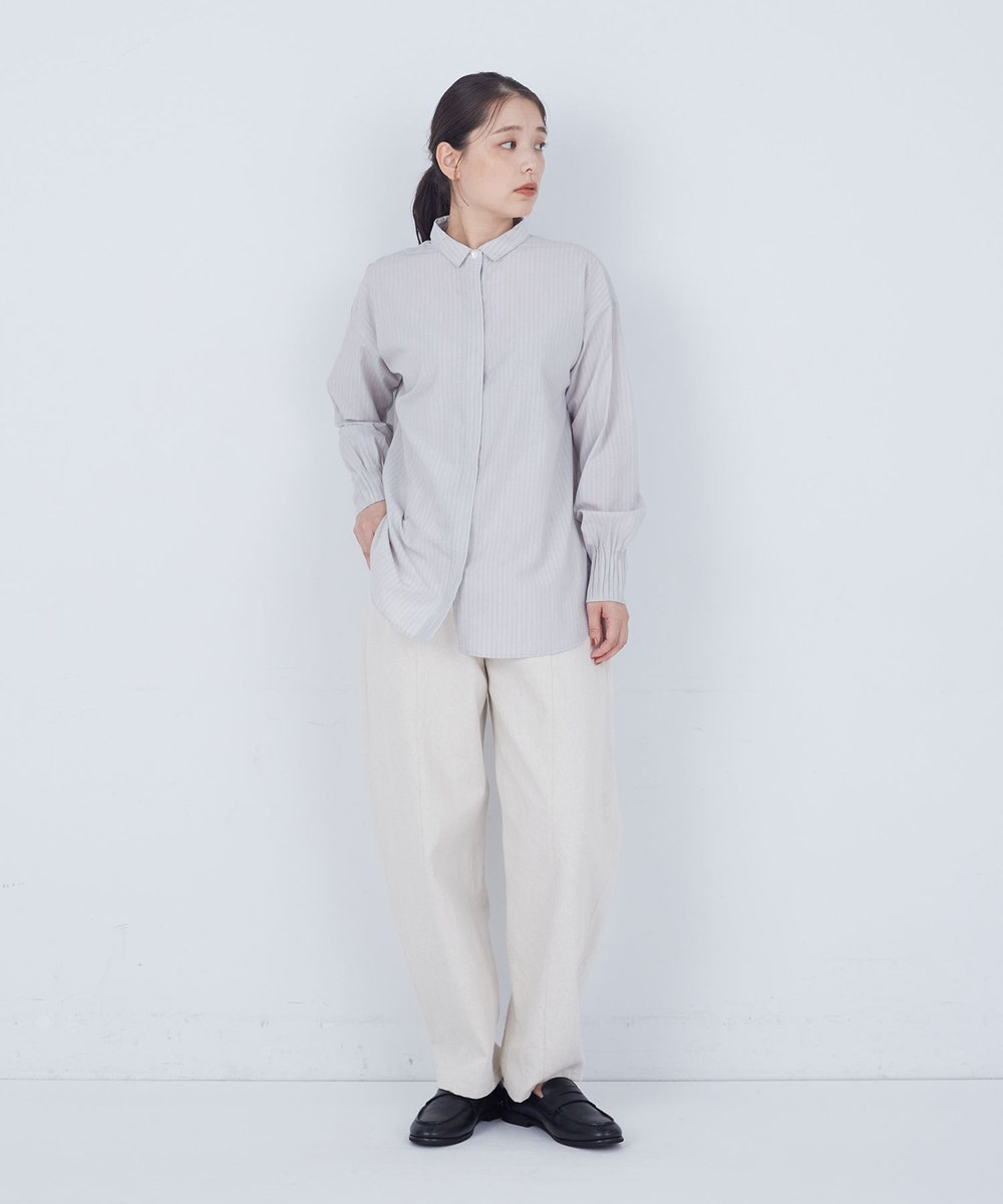 ADIEU TRISTESSE 袖口ピンタックシャツ グレー系その他