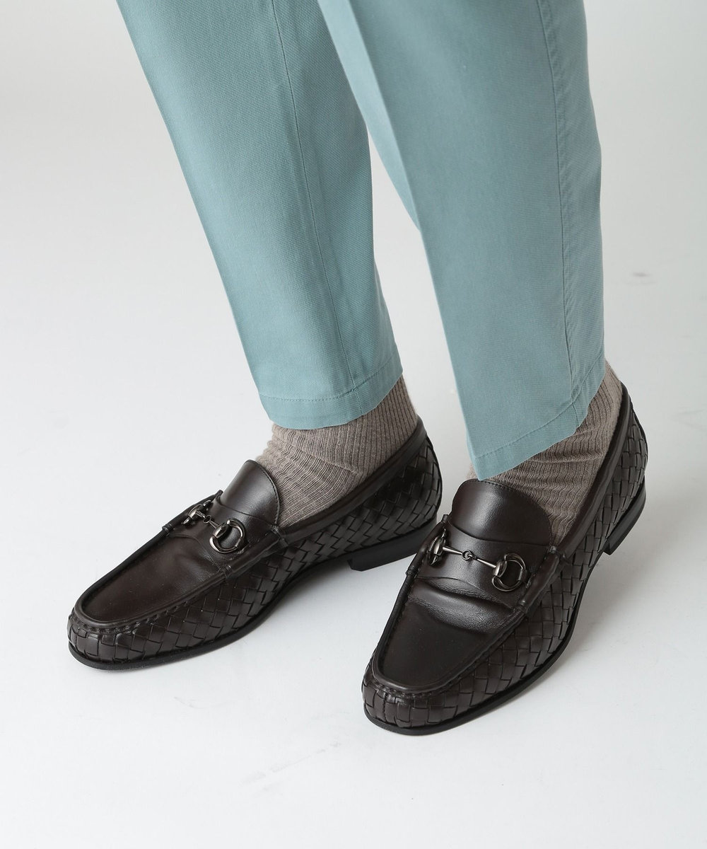 MEN'S BIGI メッシュレザー ビットローファー ダークブラウン