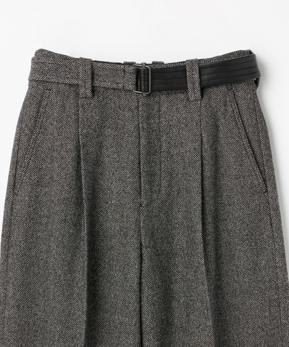 DÉPAREILLÉ WOOL SLUB BELTED PANTS / ウールスラブベルテッドパンツ グレー