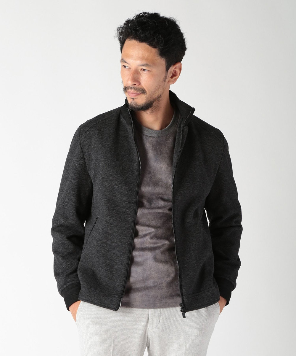 MEN'S BIGI ムラ柄プリントポンチカットソー チャコールグレー