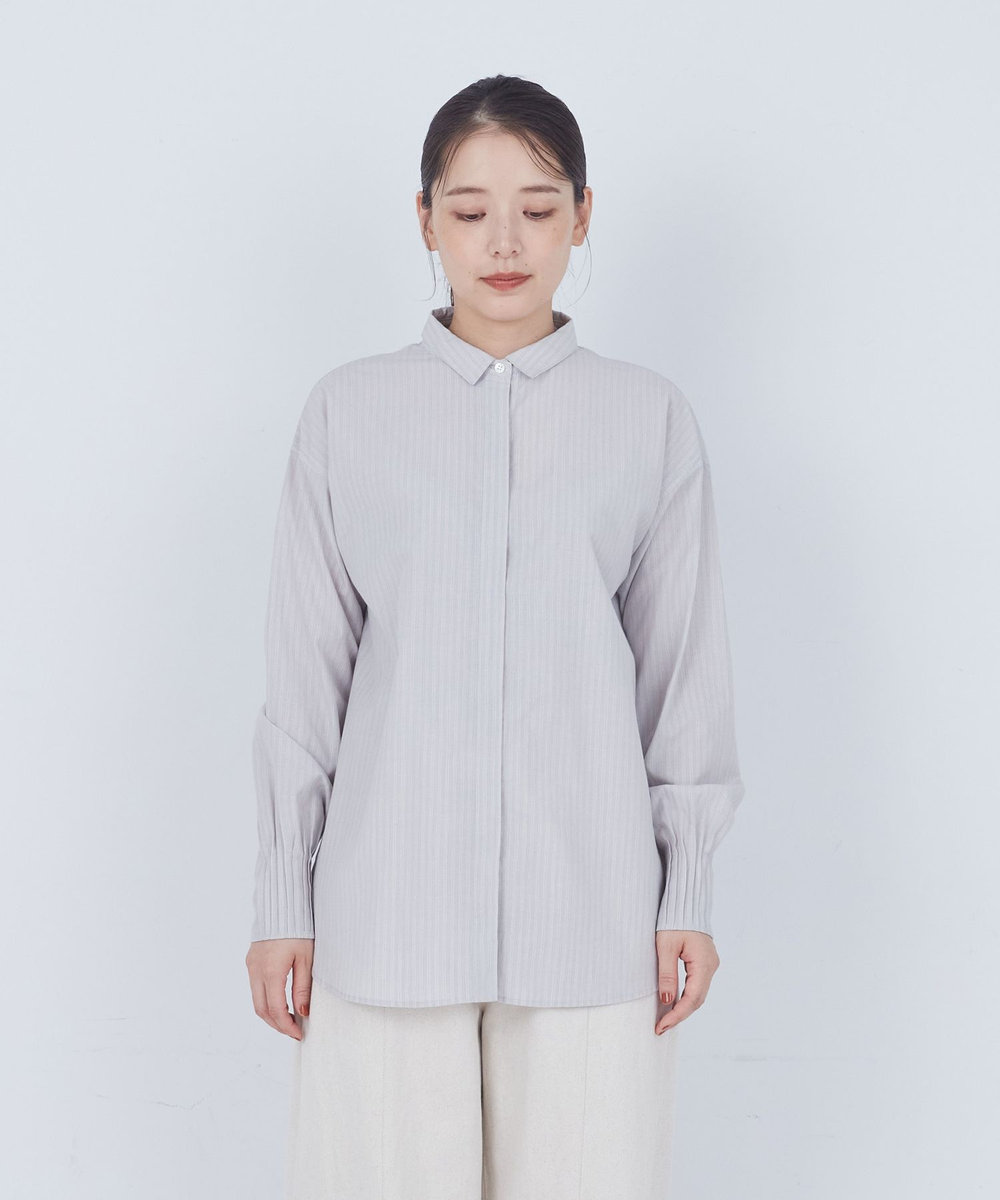 ADIEU TRISTESSE 袖口ピンタックシャツ グレー系その他