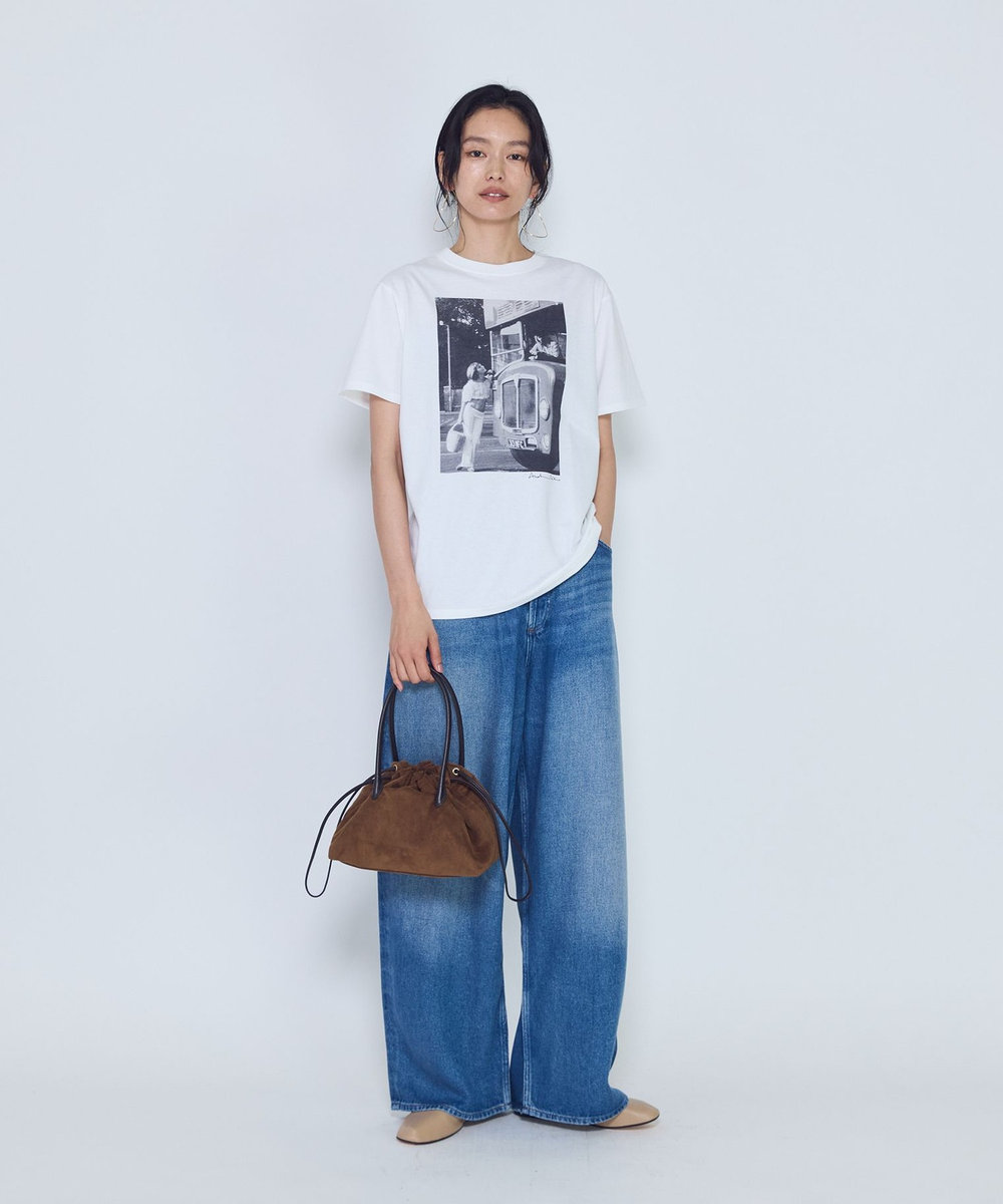 1er Arrondissement ＜COUTURE D'ADAM（クチュール ド アダム）＞“Jane&Serge with Double Decker"T-シャツ（Monochrome・White） ホワイト