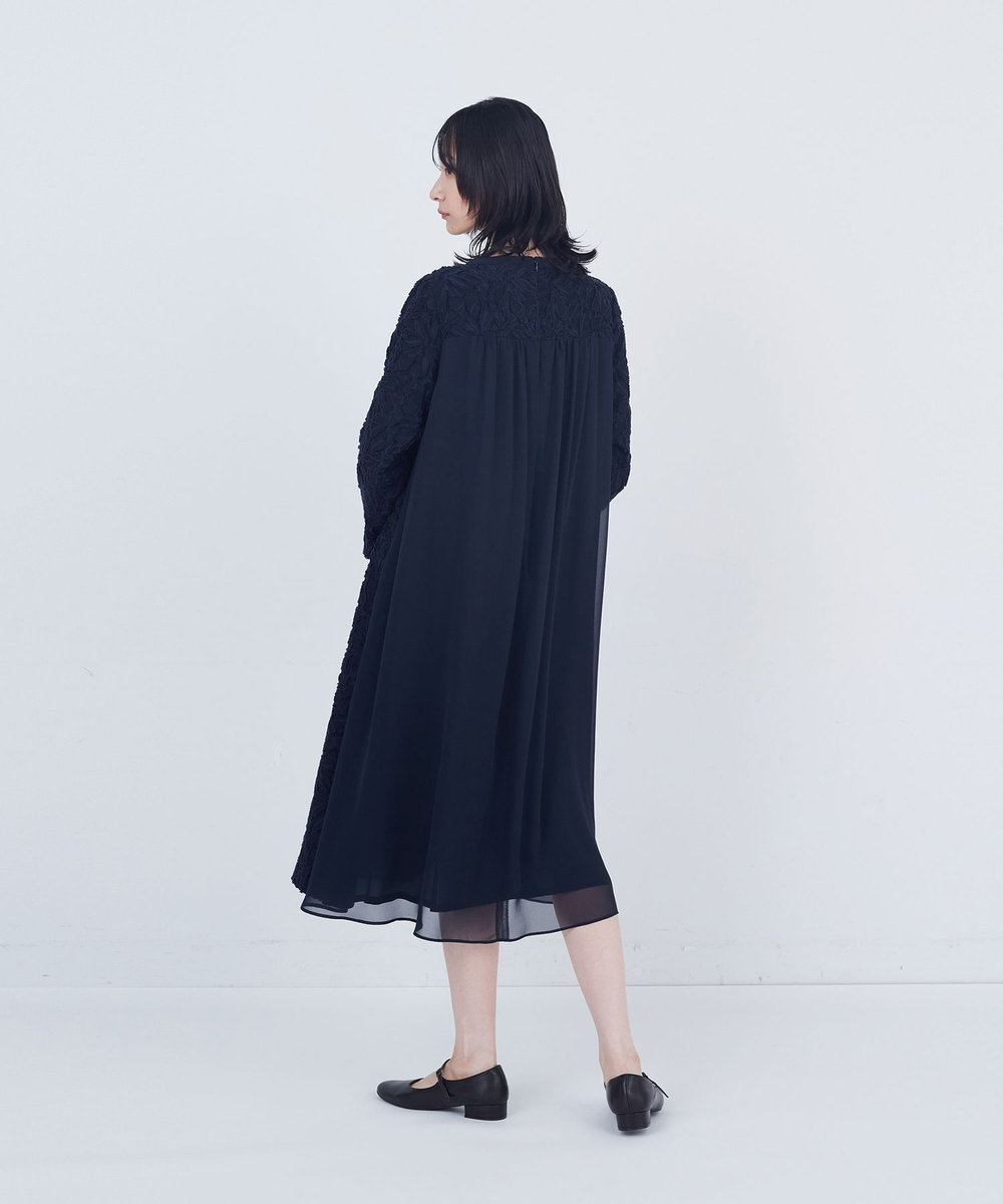 ADIEU TRISTESSE カットジャカードワンピース ネイビー