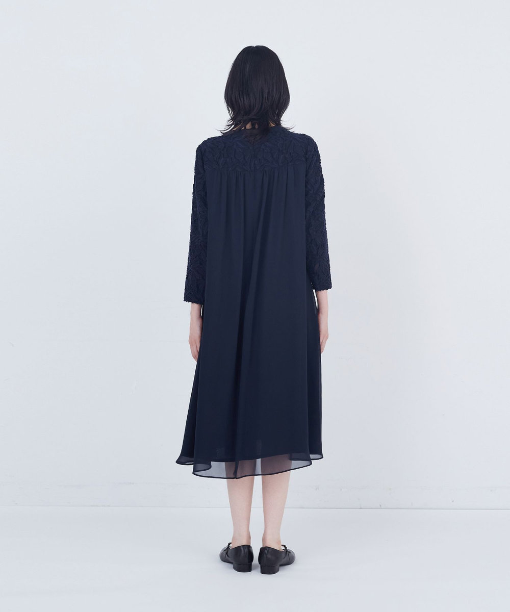 ADIEU TRISTESSE カットジャカードワンピース ネイビー